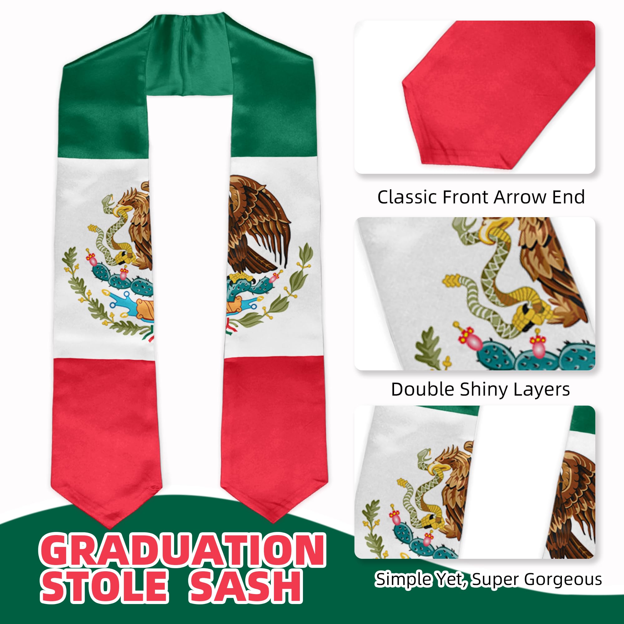 Civilos Graduation Stole - 72 Inch Unisex Honor Sash for Graduation Ceremony | Perfect for High School & College Graduates, Academic Achievements & Commencement Events