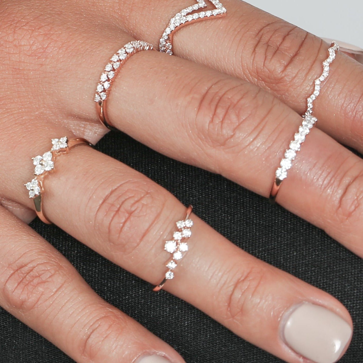 14K White Gold Diamond Cluster Half Eternity Band Ring - Elegant Wedding, Anniversary, or Engagement Jewelry Gift for Her