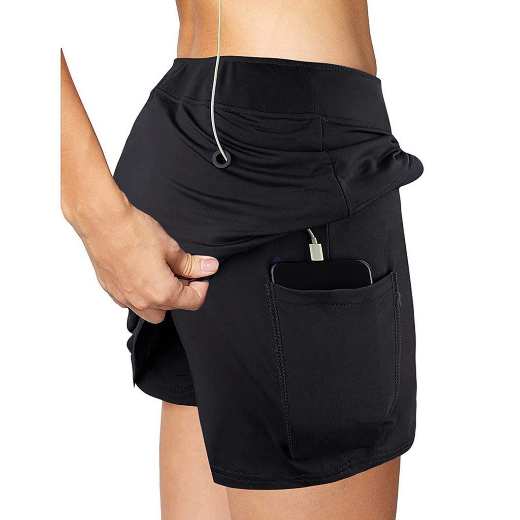 Women's High Waist Biker Shorts - Yoga Workout Running Shorts with Side Pockets - Perfect for Gym, Cycling & Lounge Wear