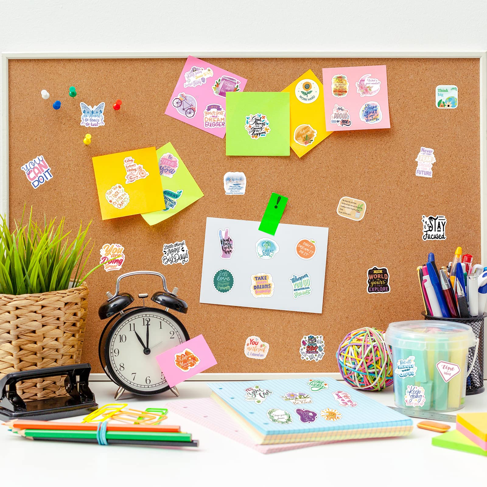 480pcs Motivational Stickers for Planners - Positive Calendar Stickers with Inspirational Words for Adults, Teens & Kids - Perfect for Water Bottles, Diaries, Albums, Letters & School Projects - Self-Care & Goal Tracking Stickers for Daily Encouragement