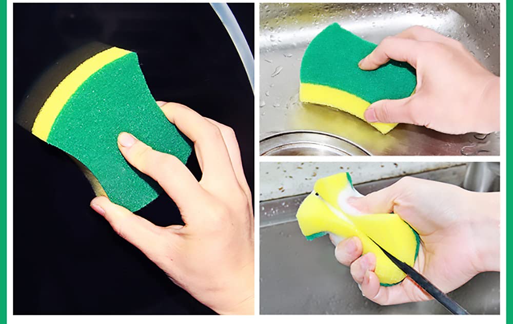 24 Pack Eco-Friendly Non-Scratch Kitchen Sponges for Dishwashing & Cleaning - Heavy Duty Scrub Sponges for Pots, Pans, Dishes & Countertops