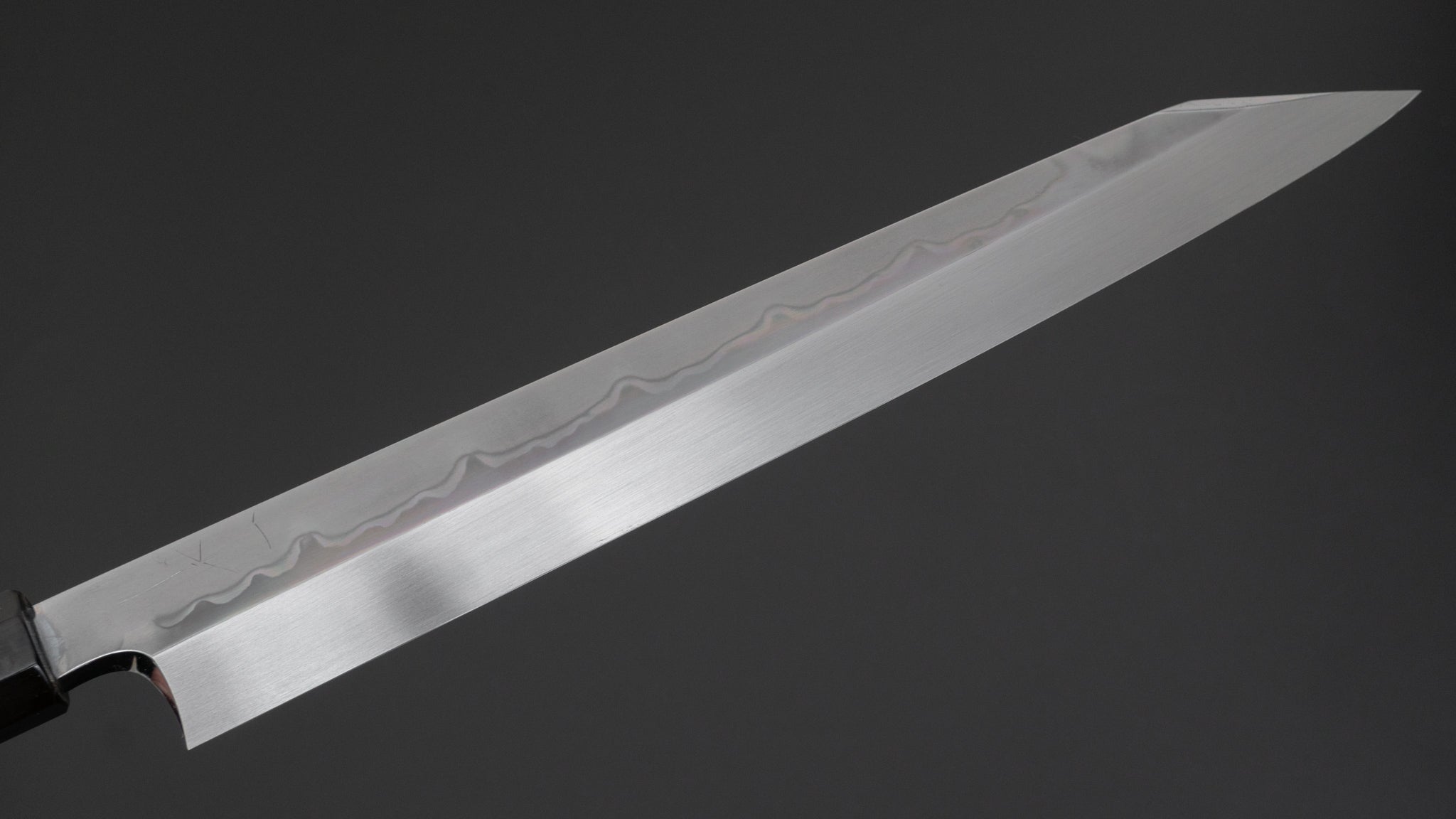 Hitohira Togashi White #1 Sanbonsugi Mizu Honyaki Kiritsuke Yanagiba 300mm Japanese Chef Knife with Taihei Ebony Handle (Type T/Saya Included) - Perfect for Sushi, Sashimi & Precision Cutting