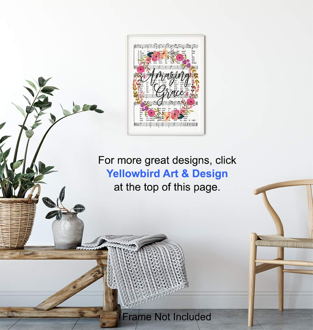 Amazing Grace Sheet Music & Quote - Printable Music Wall Decor - Inspirational Christian Wall Art - Religious Home Gifts - How Sweet The Sound - Perfect for Church, Bedroom & Office Decor