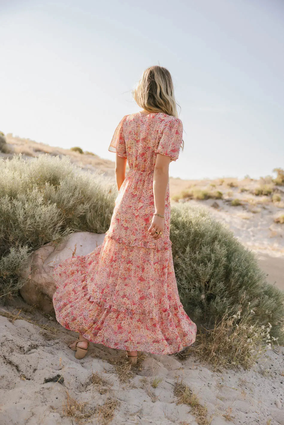 Elegant Red Floral Maxi Dress by Manoella | Women's Summer Boho Dress for Beach, Wedding & Vacation | FINAL SALE
