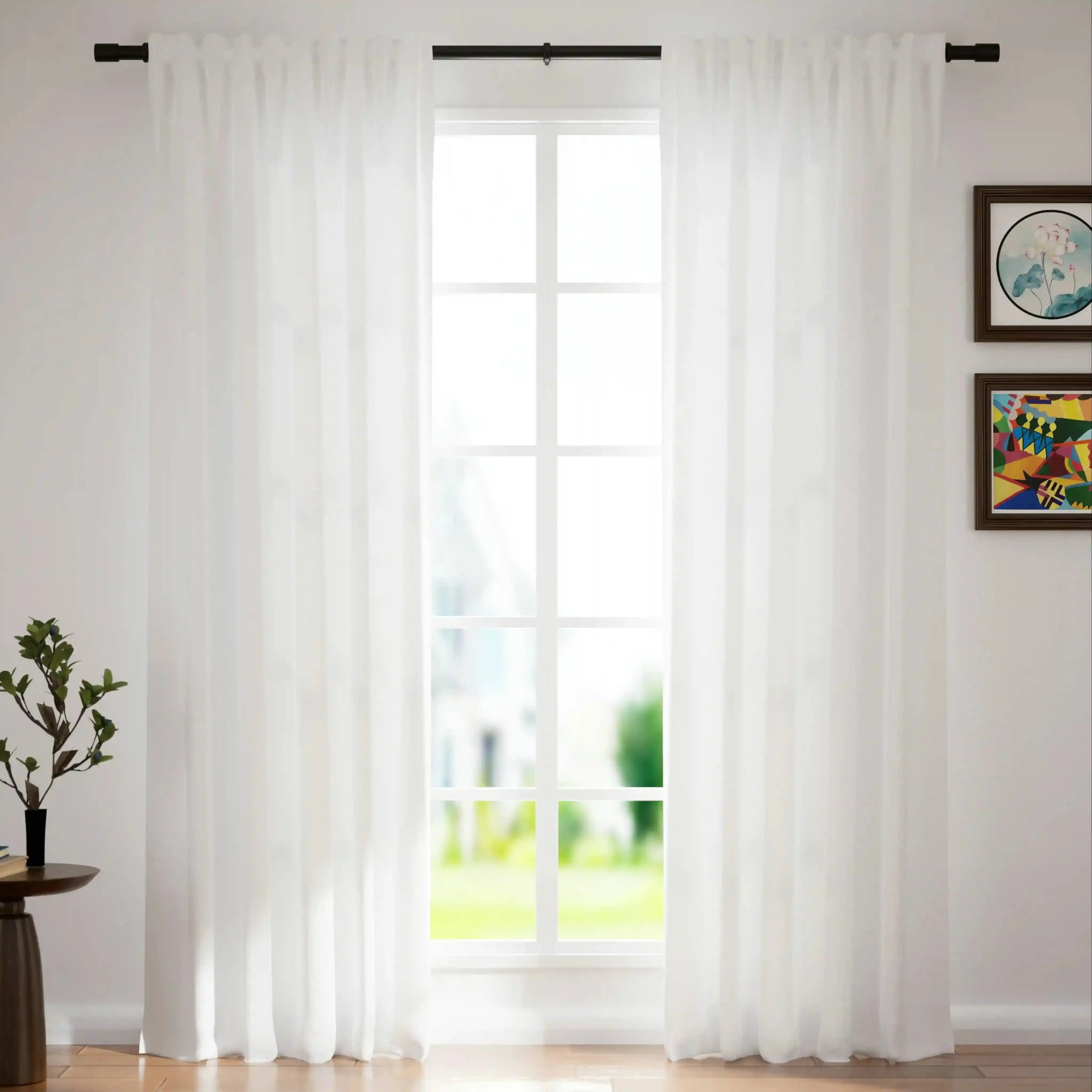 Premium Ian Linen Drapery Soft Top - Breathable & Lightweight Window Curtains for Living Room & Bedroom - Elegant Home Decor for Modern Interiors