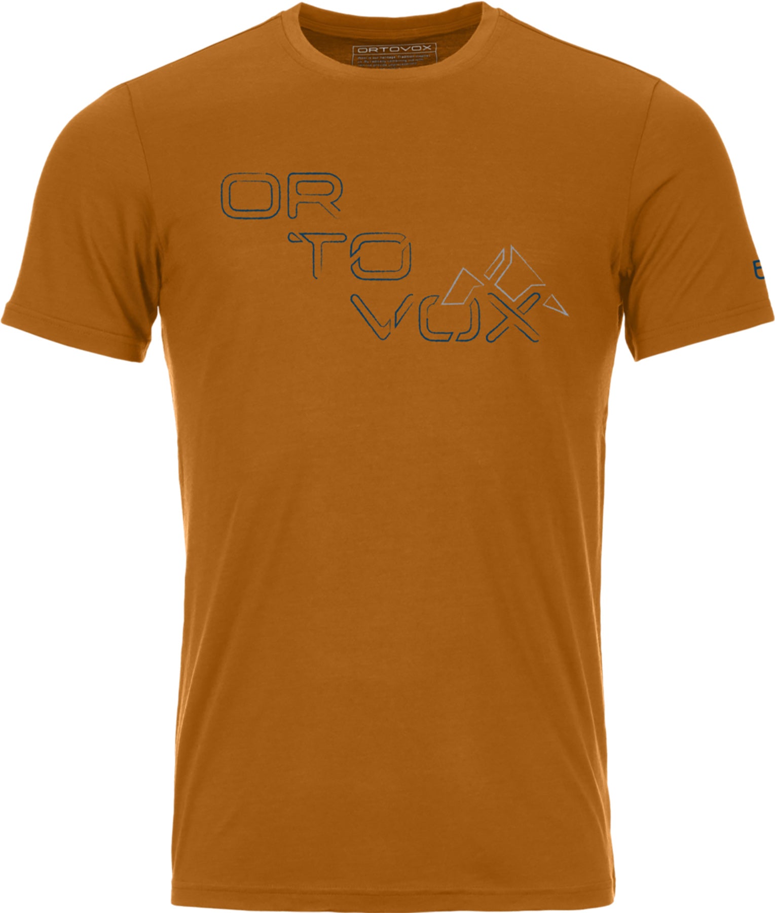 185 Merino Tangram Short Sleeve Logo T-Shirt for Men - Soft Breathable Wool Tee for Casual Wear, Outdoor Activities & Travel