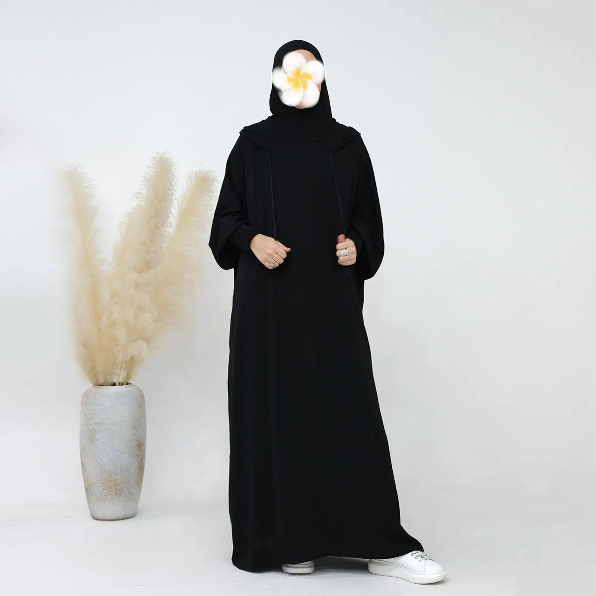 Premium Cotton Blend Hooded Abaya Prayer Dress - Modest Jilbab for Women - Perfect for Prayer, Mosque, and Everyday Wear