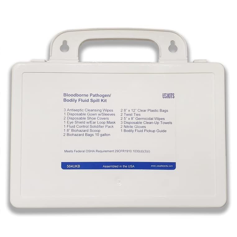 Bloodborne Pathogen & Body Fluid Spill Cleanup Kit - OSHA Compliant Biohazard Disposal for Hospitals, Schools & Workplaces - Emergency Spill Response for Safety & Compliance