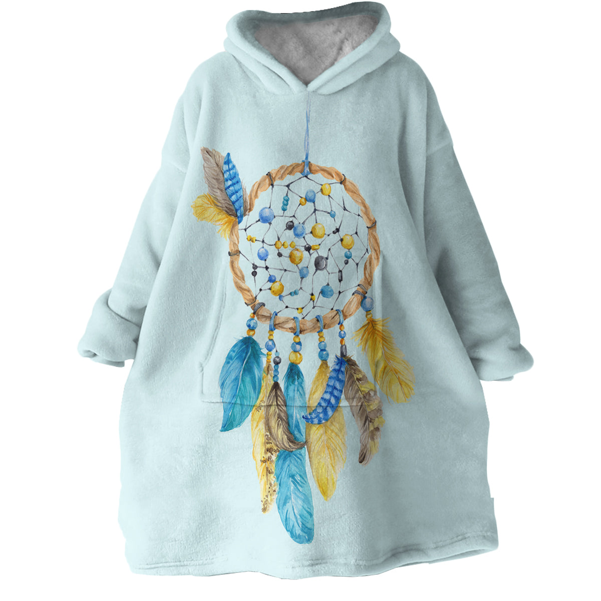 Cozy Dreams of Blue Wearable Blanket Hoodie - Soft Fleece Lounge Wear for Women & Men - Perfect for Netflix, Camping & Winter Nights at Home