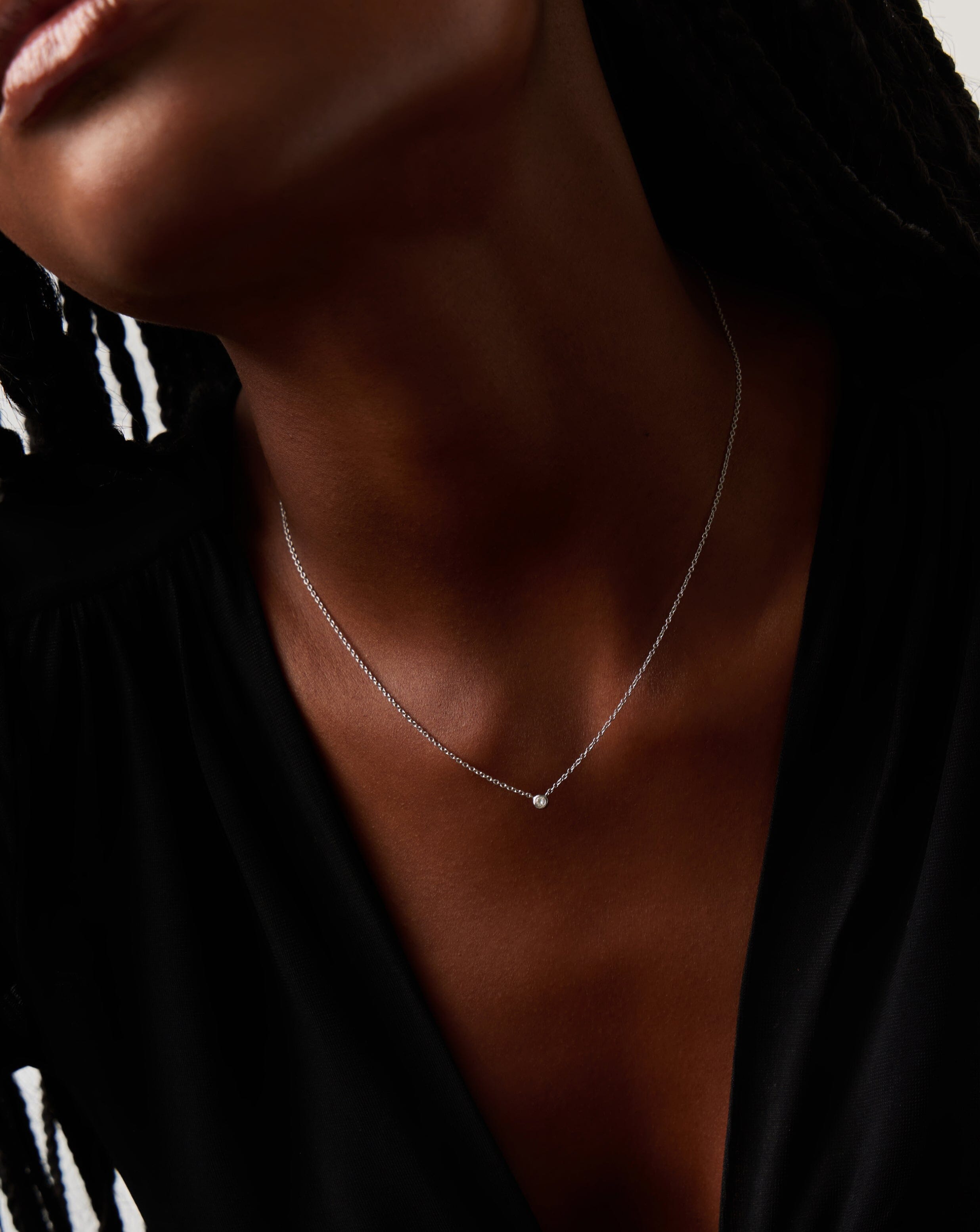Exquisite 14K Solid White Gold Diamond Solitaire Pendant Necklace | 1/4 Carat Round Cut Diamond Jewelry | Perfect for Anniversary Gifts & Special Occasions
