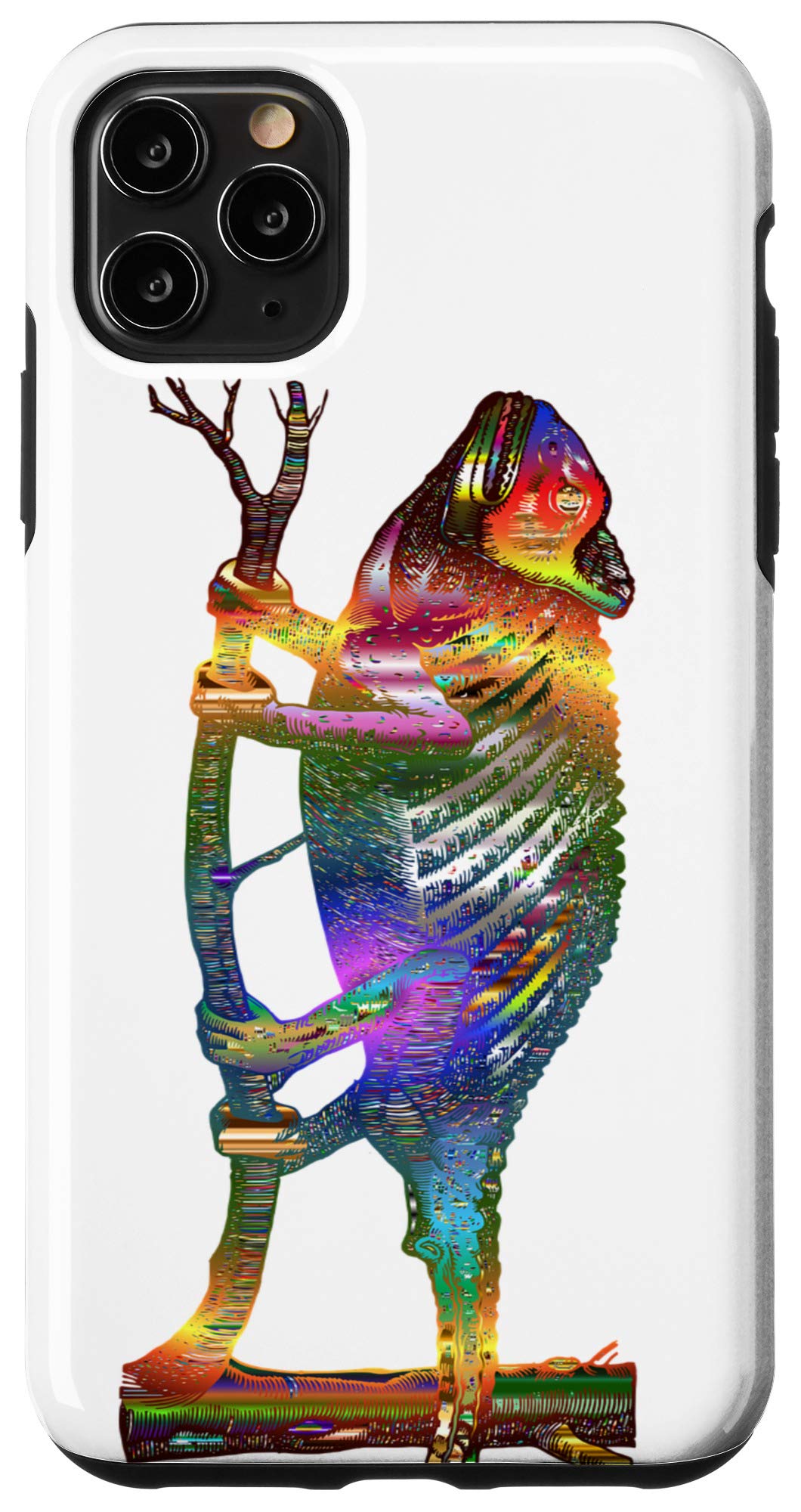Vintage Lizard Chameleon Line Art iPhone 11 Pro Max Case - Colorful Protective Phone Cover for Men & Women - Perfect Gift for Birthday, Christmas, Travel & Daily Use