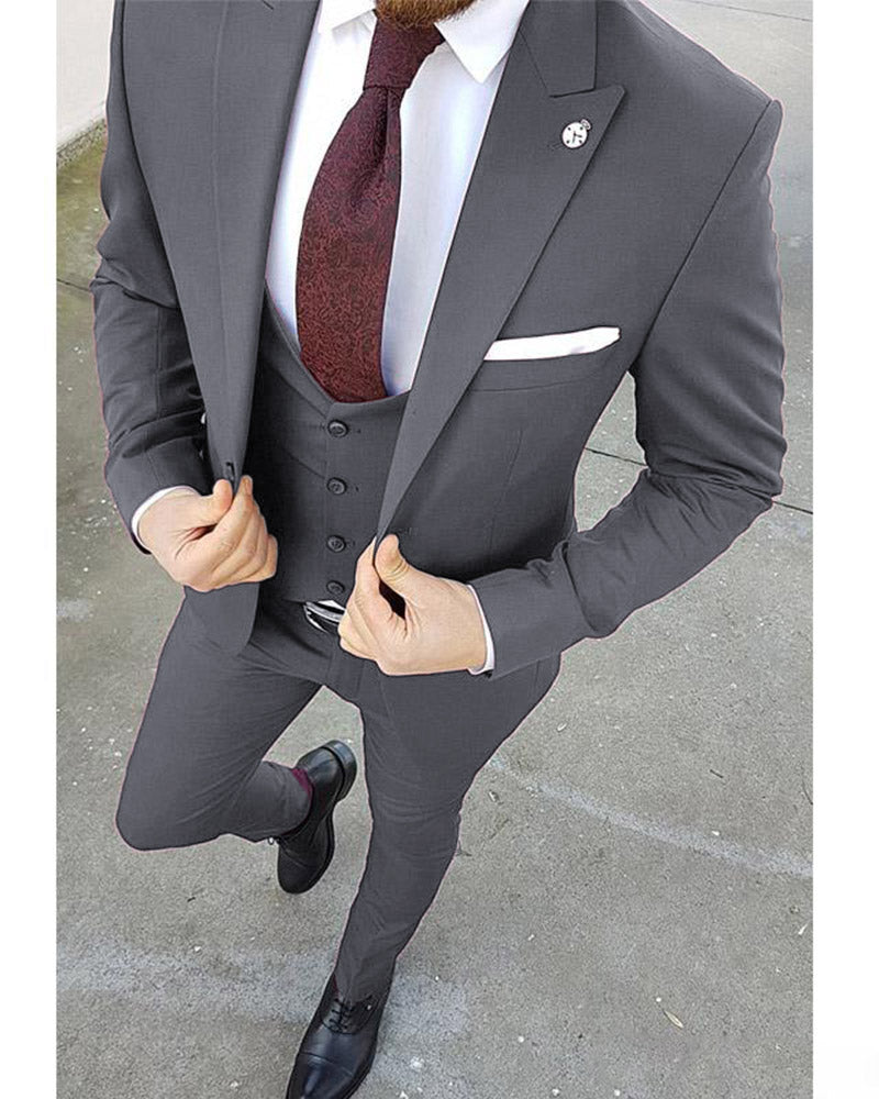 Elegant 3-Piece Purple Tuxedo Suit for Men - Wedding Groom Formal Attire (Jacket + Waistcoat + Pants) | Perfect for Weddings, Prom, Black Tie Events & Special Occasions