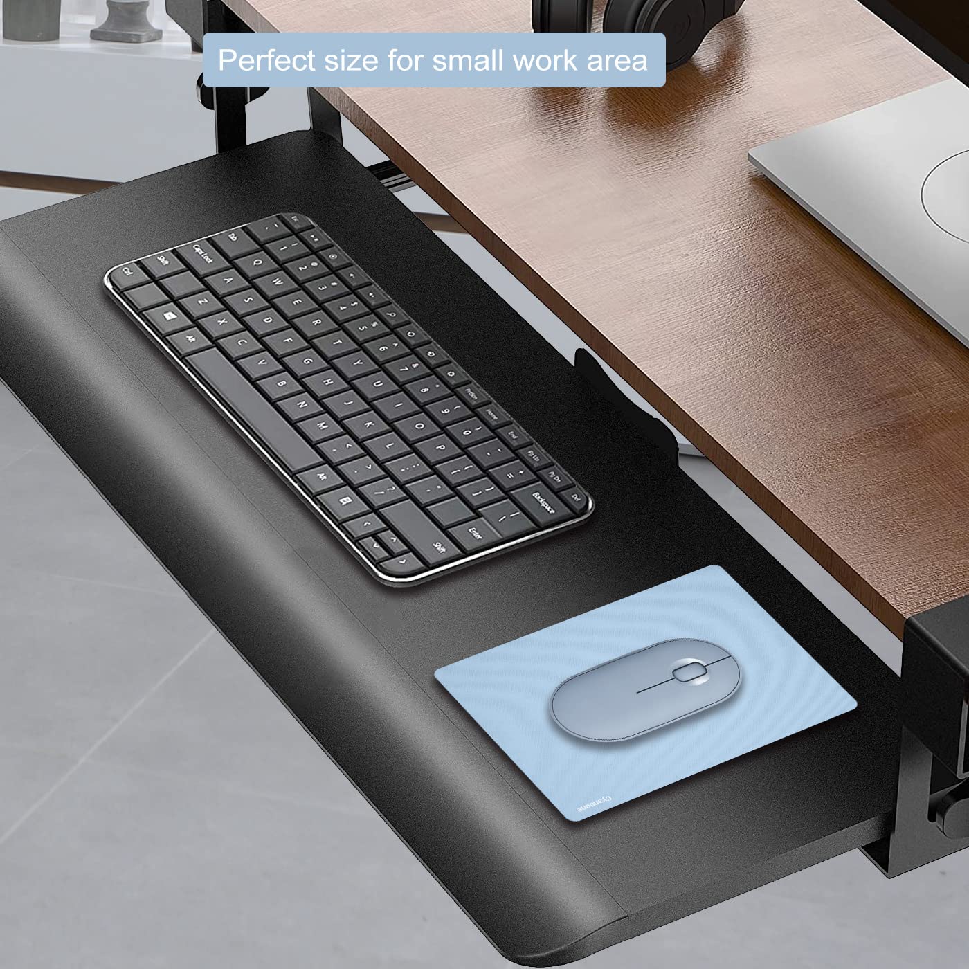 Mini Wireless Mouse Pad 5.5 x 7 Inch - Small Portable Non-Slip Rubber Base Mousepad for Laptop, Office & Travel - Cute Blue Design for Comfortable Use at Home, Work or Gaming