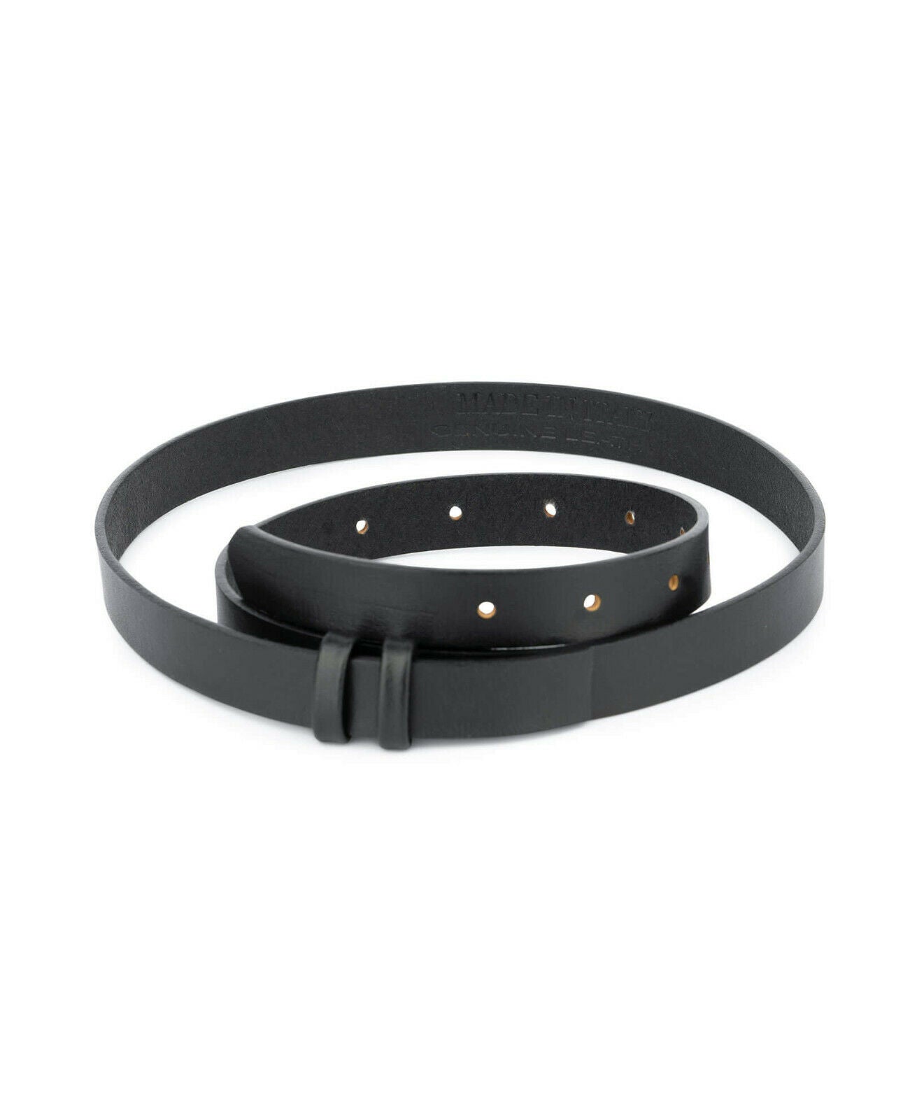 Men's Replacement Belt Strap for Ferragamo Buckles - 20mm Thin Smooth Black Leather Belt | Perfect for Dress Pants, Office Wear & Formal Occasions