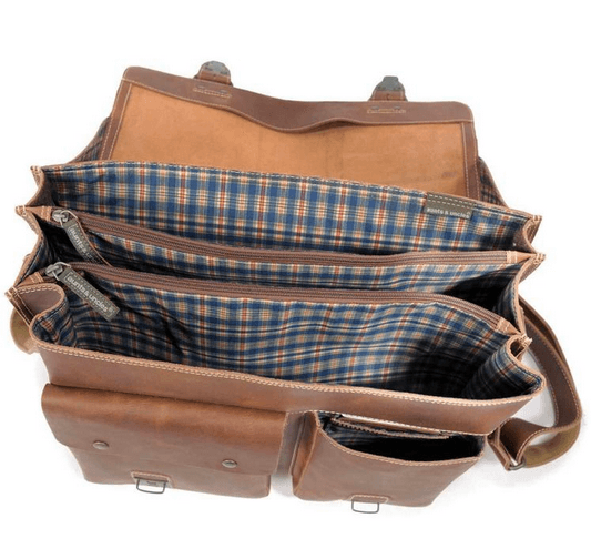 Aunts & Uncles Hunter Big Finn XL Business Bag - Premium Leather Laptop Briefcase for Men & Women - Perfect for Office, Travel & Professional Meetings