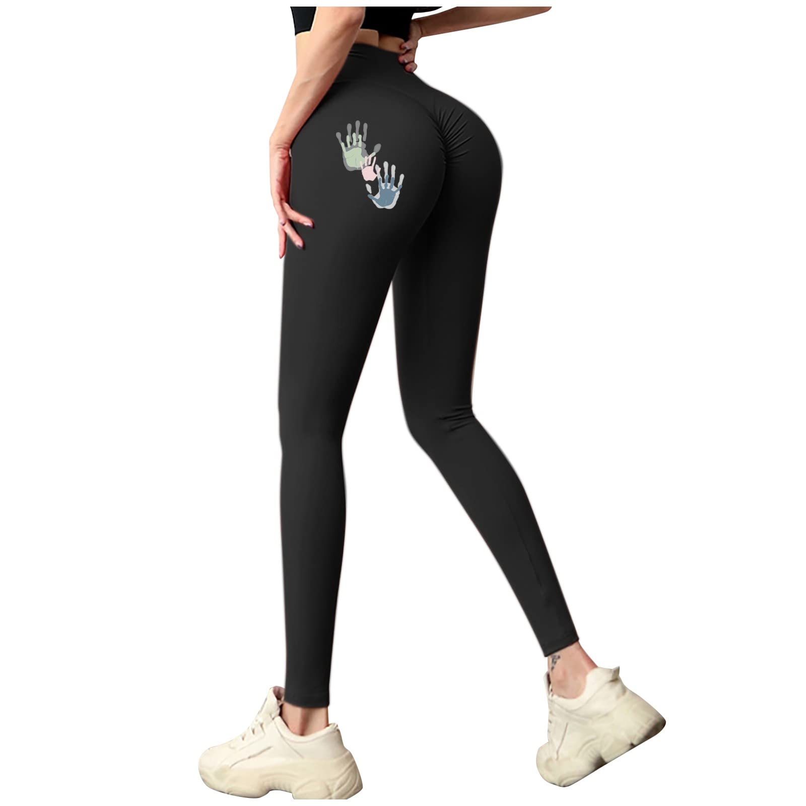 Smooto Women's High Waist Butt Lifting Scrunch Yoga Pants - Seamless Workout Leggings with Pockets for Running, Gym & Lounge (Black, Size 6 Large)
