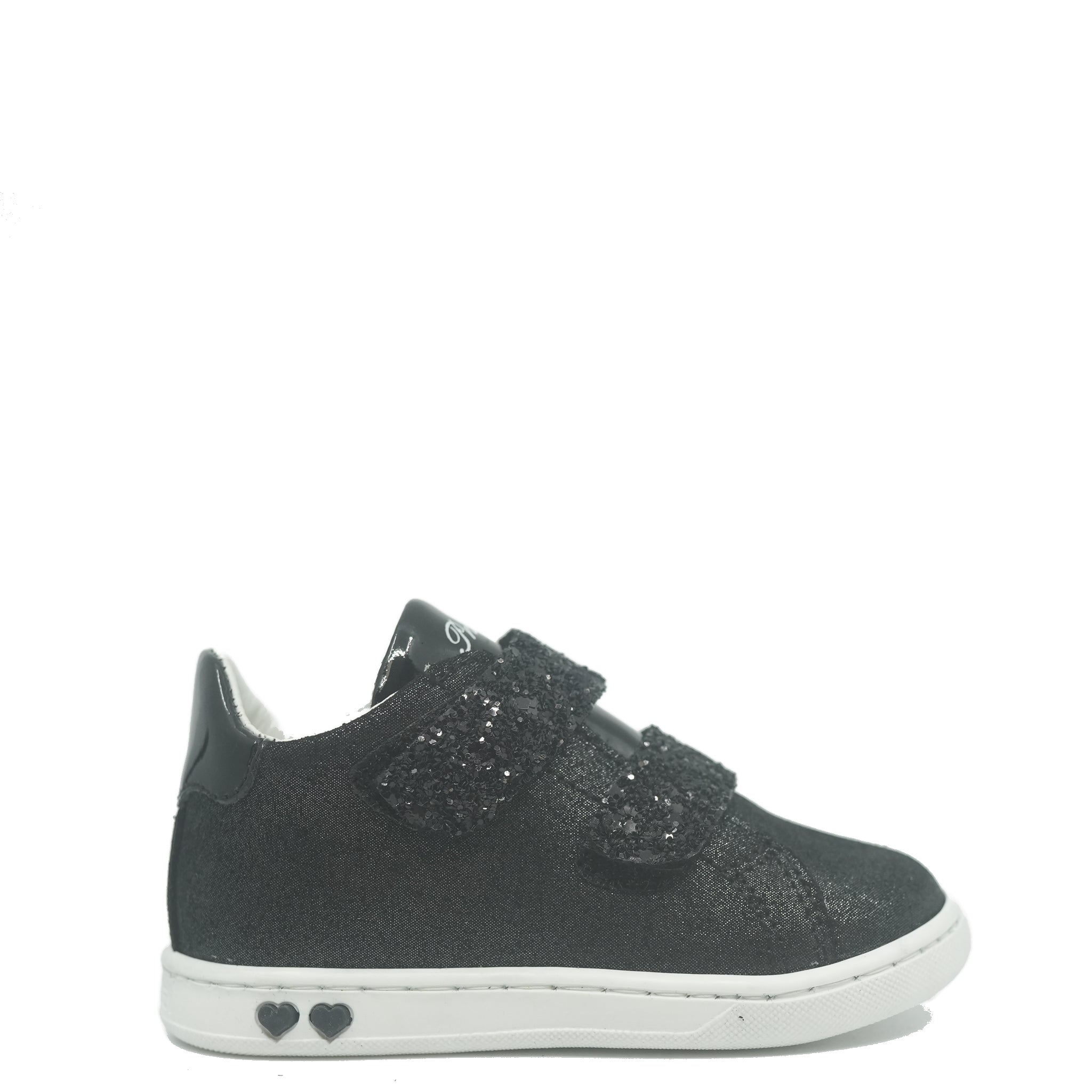 Primigi Black Sparkle Velcro Baby Sneakers - Comfortable & Stylish First Walkers for Toddlers (Perfect for Special Occasions, Playdates & Everyday Wear)