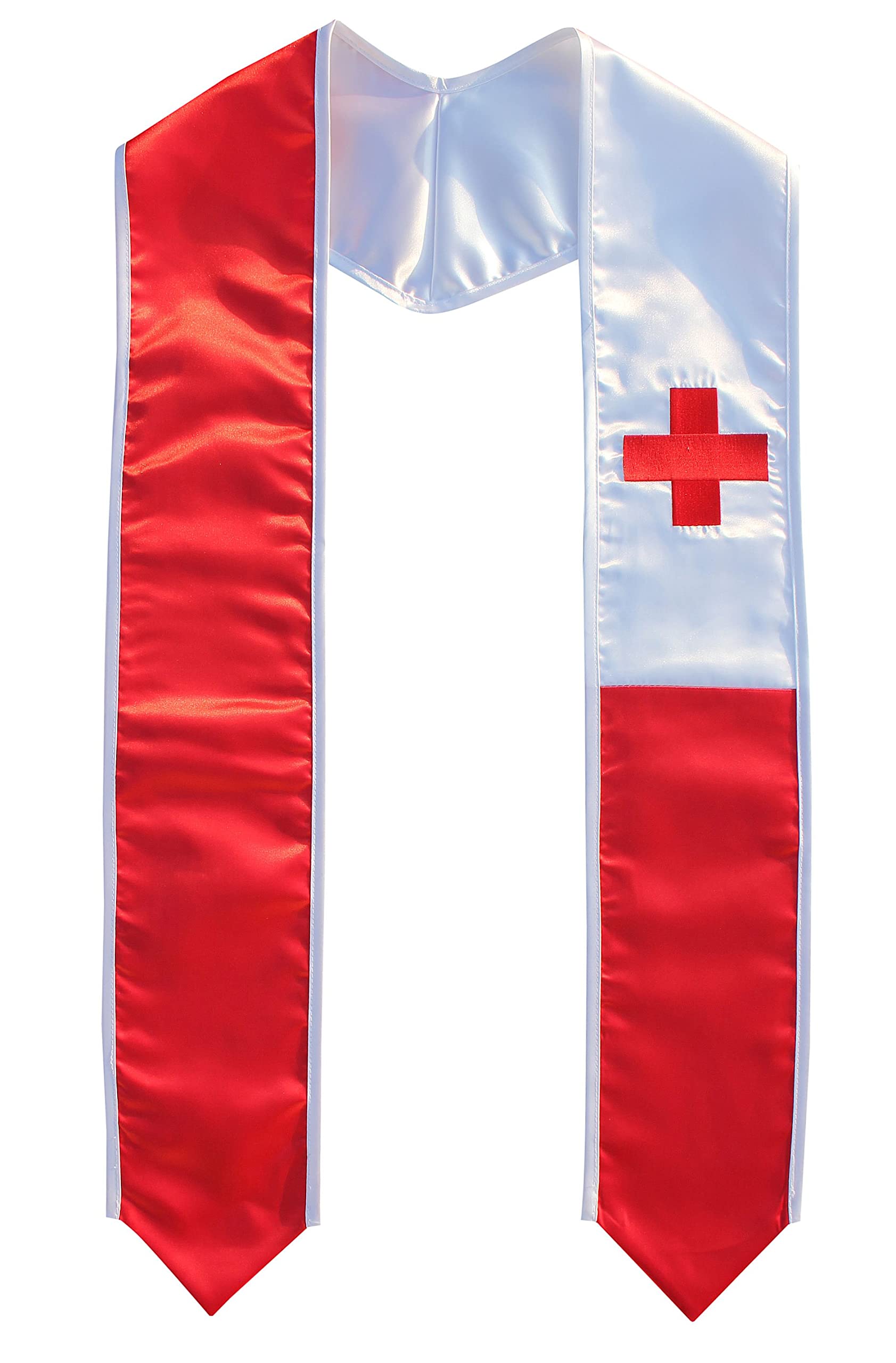 Tongan American Graduation Stole Scarf - USA Flag Combo for Ceremonies
