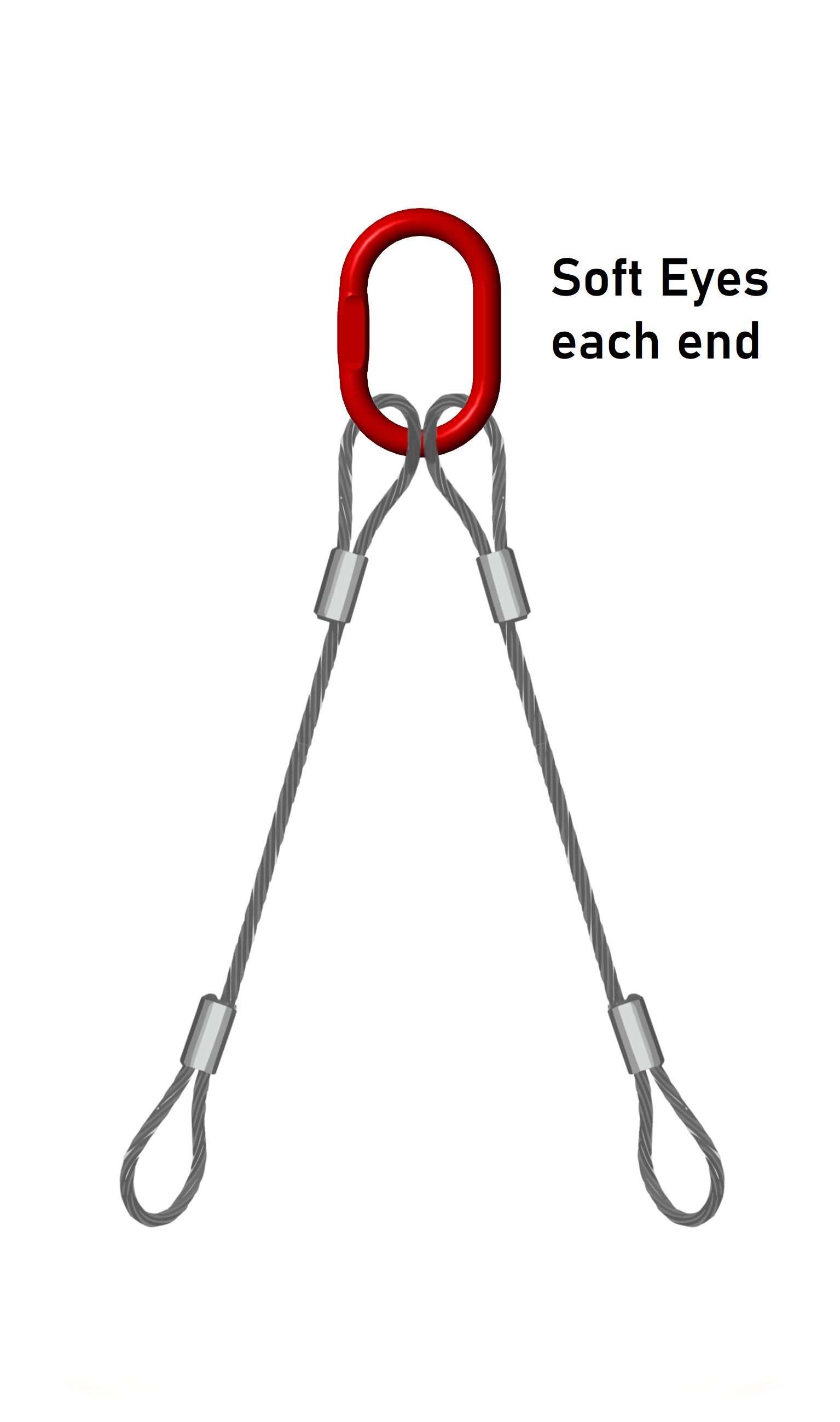 12mm Double Leg Wire Rope Sling - 2.5 Ton Capacity - Heavy Duty Lifting Equipment for Construction, Rigging & Industrial Use