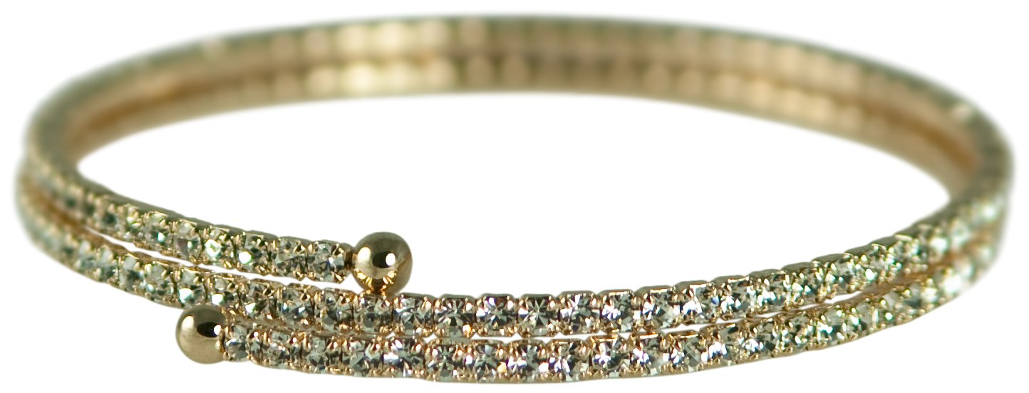 2 Row Silver Austrian Crystal Bracelet - Elegant & Flexible for Parties