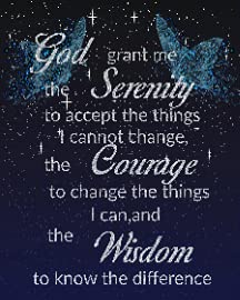 Blue Butterfly Serenity Prayer Inspirational God Grant Me Starry Sky Galaxy Star