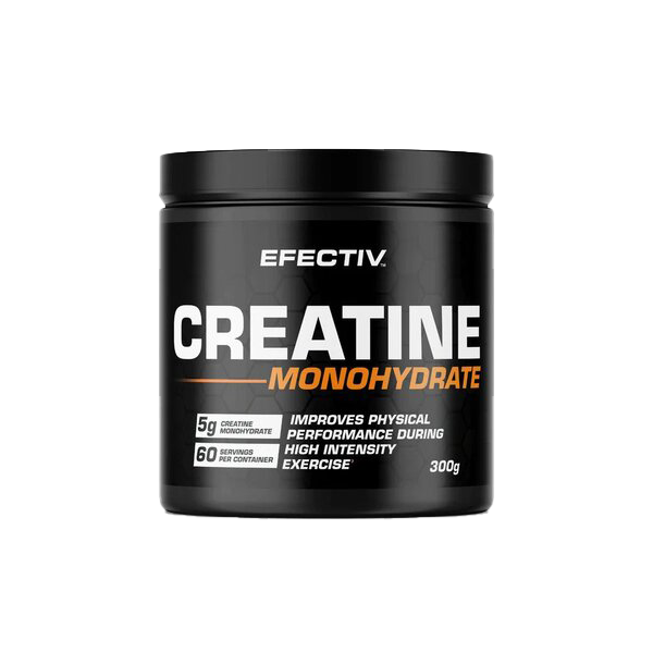 Efectiv Nutrition Creatine Monohydrate Powder 300g - Pure Muscle Builder for Athletes & Gym Workouts | Pre & Post Workout Supplement for Strength Training
