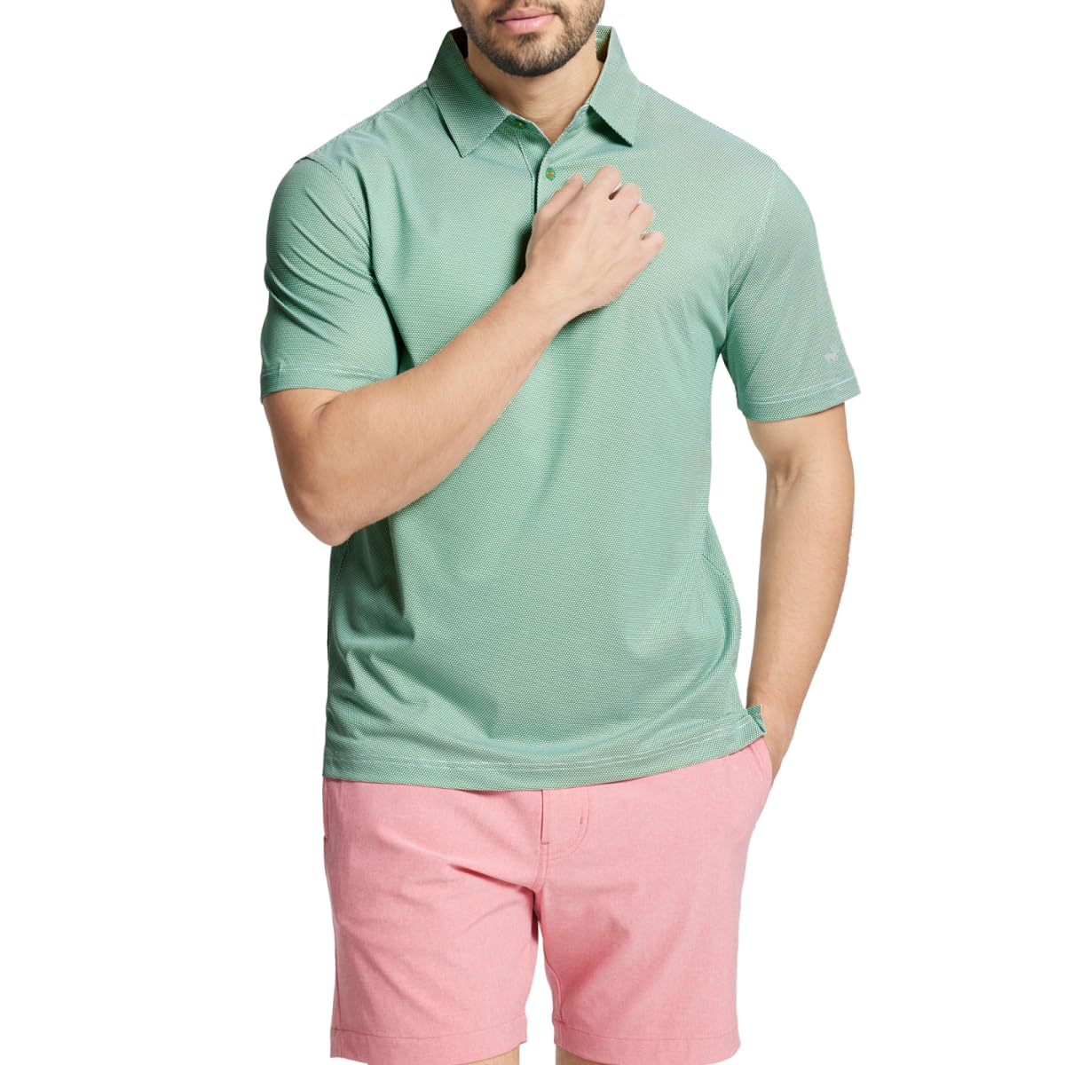 Rouen Men's Polo Shirts - Short Sleeve Soft Lightweight Performance Dry Fit Jacquard Casual Golf Shirts for Men | Perfect for Golf, Office & Summer Outdoor Activities