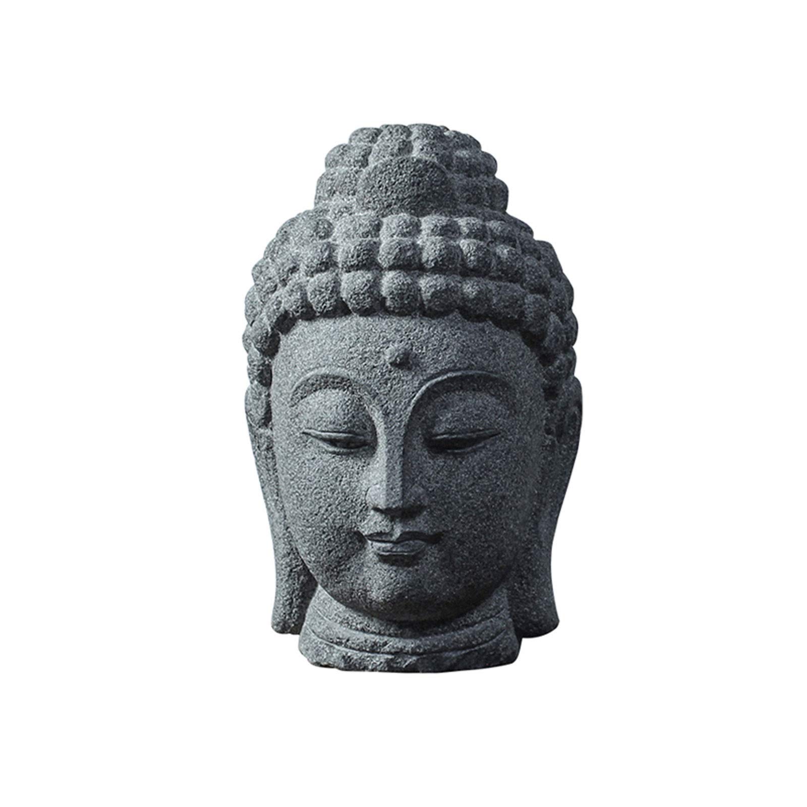 Handmade Bluestone Buddha Head Statue - Zen Meditation Sculpture for Living Room, Tea Room, Office & Entrance Decor | Spiritual Home & Garden Ornament