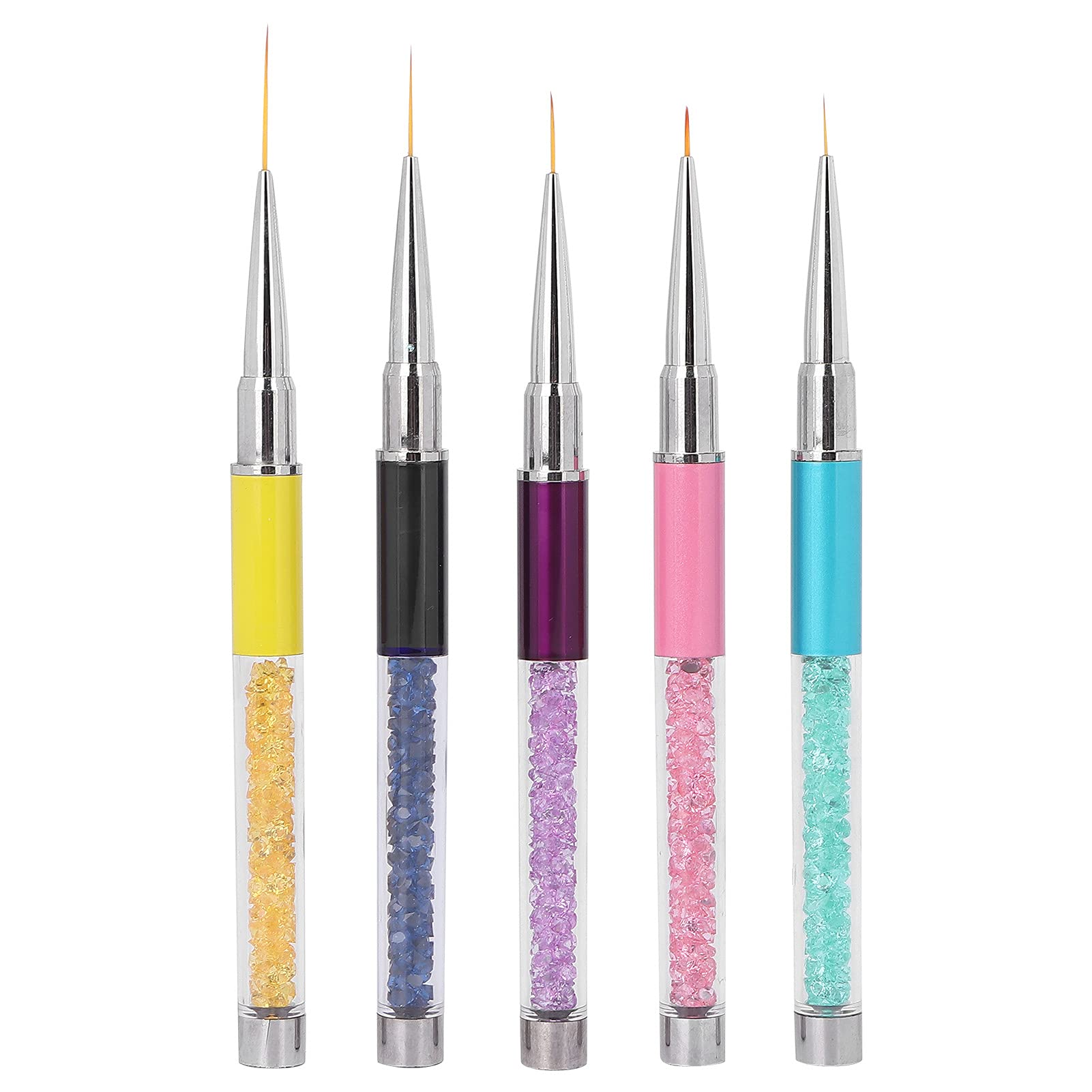 DEWIN 5pcs Nail Art Liner Brushes Set - Professional Manicure Point Drill Drawing & Painting Tools for Nail Design - Perfect for Salon, Home DIY & Nail Art Enthusiasts