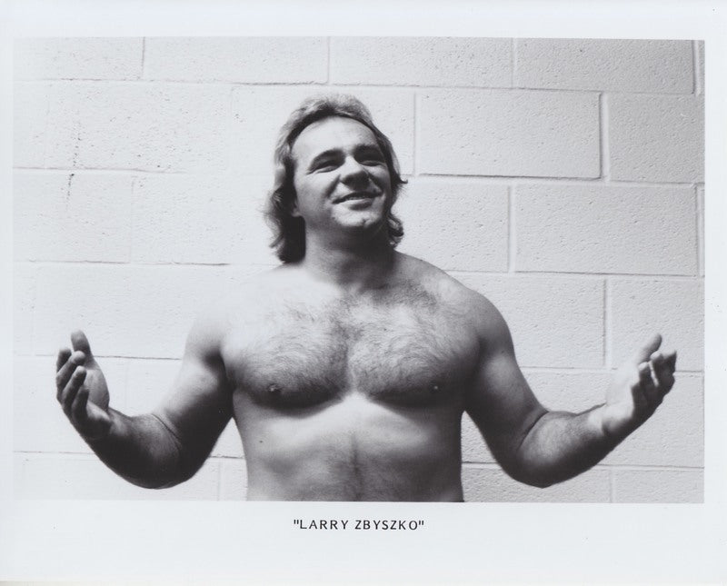 Vintage 1980s AWA Wrestling Larry Zbyszko Promo Photo - Collectible Memorabilia for Wrestling Fans & Sports Enthusiasts - Perfect for Man Cave, Sports Bar Decor, or Wrestling Memorabilia Collection