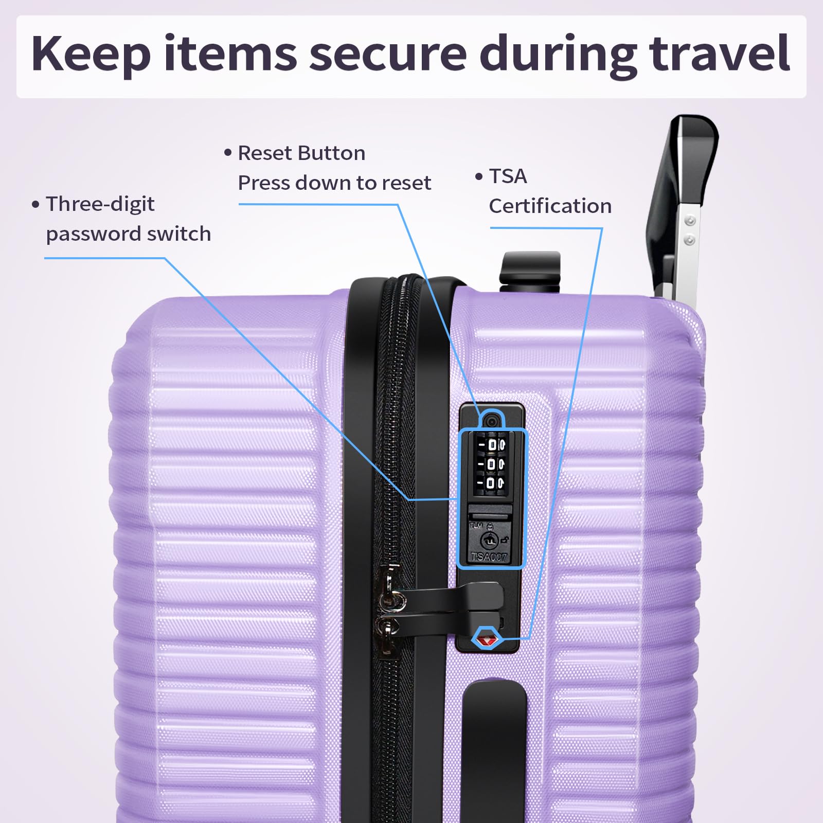 2-Piece Carry On Luggage Set 20 Inch Hardshell Spinner Suitcases - Airline Approved PC+ABS Lightweight Luggage for Business Travel & Weekend Getaways