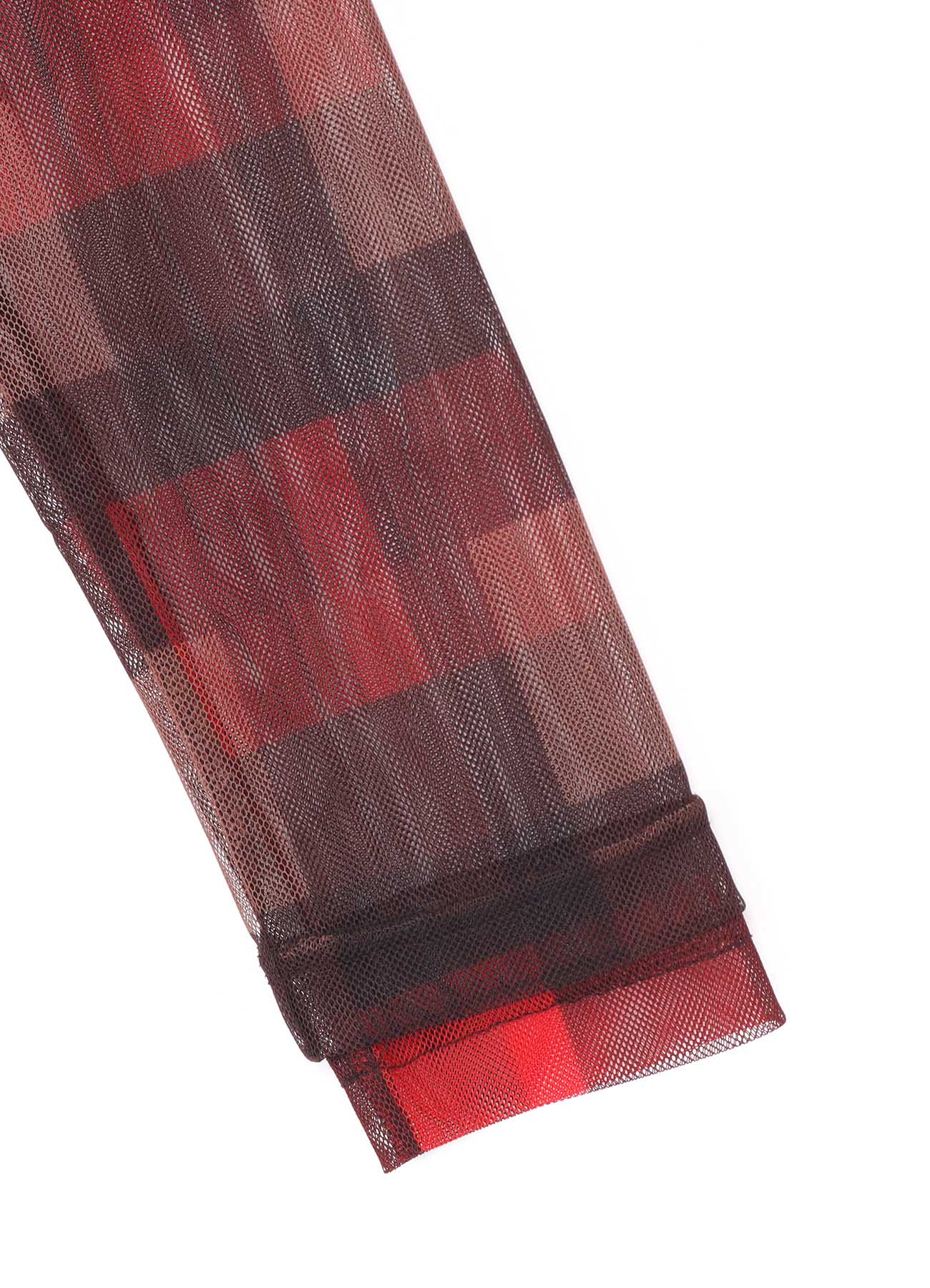 Double Layer Plaid Print Tulle Long Sleeve Dress - Elegant Flowy Women's Party Dress for Holiday, Wedding & Special Occasions