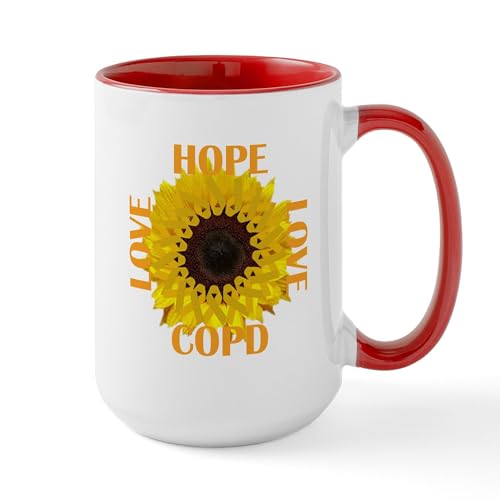 White/Red Inside - COPD Hope Sunflower Mugs