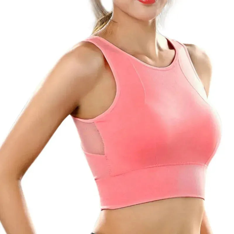 Breathable Mesh Shockproof Padded Sports Bra for Women - Seamless Yoga Running Gym Workout Top - Perfect for High-Impact Workouts, Yoga & Active Lifestyle