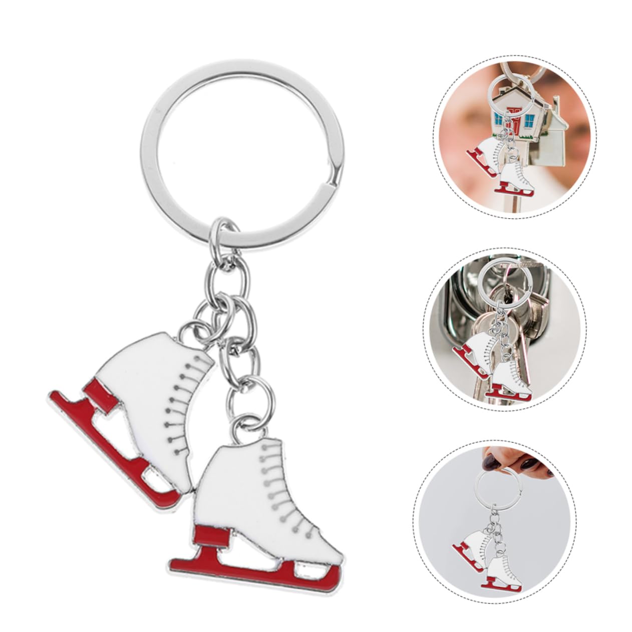 Anneome Skating Keychain Set - 3pcs Metal Ice Skate Pendant Keychains for Women, Fashionable Charm Key Rings - Perfect for Gifts, Bags, and Winter Sports Enthusiasts
