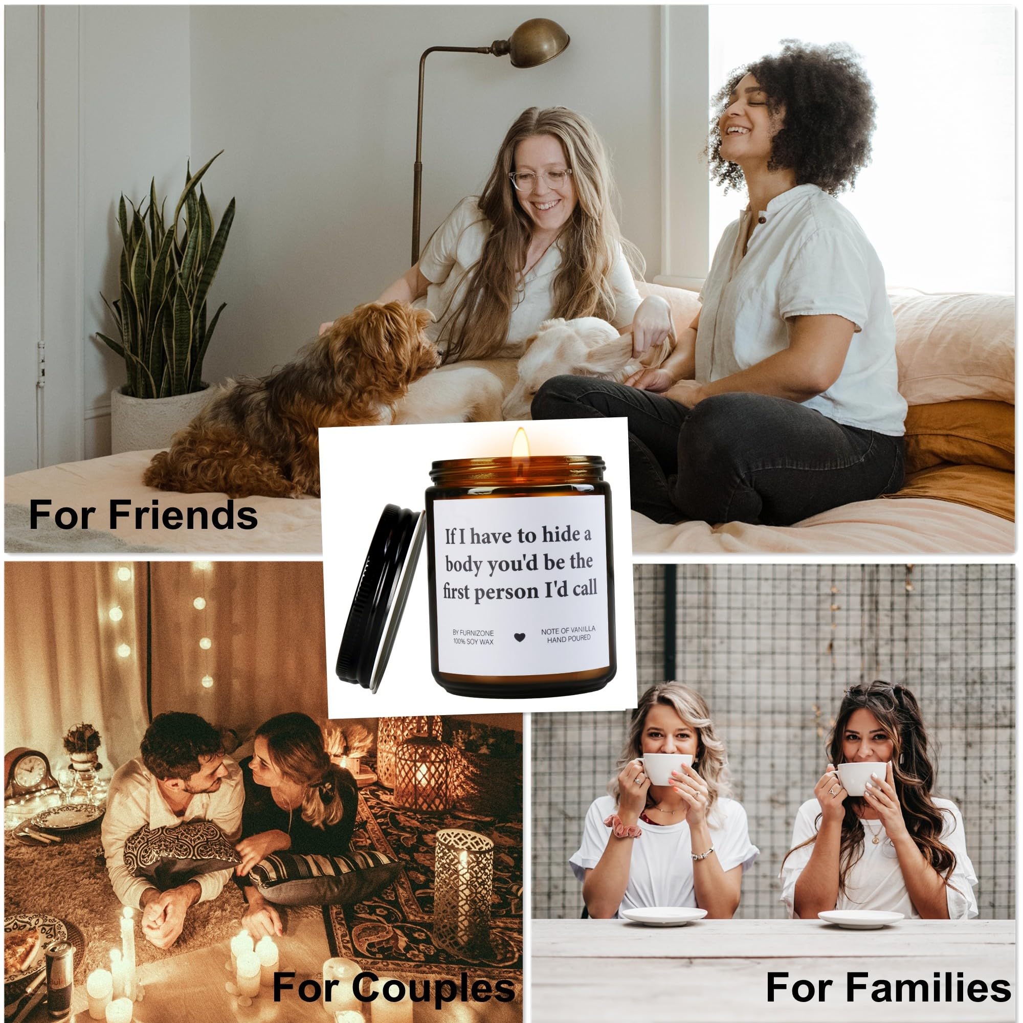 Vanilla Scented Soy Wax Candle - Natural Aromatherapy Gift for Women, Birthday Present, Housewarming, Relaxation - 9oz Classic Jar Design for Home, Office & Spa Decor