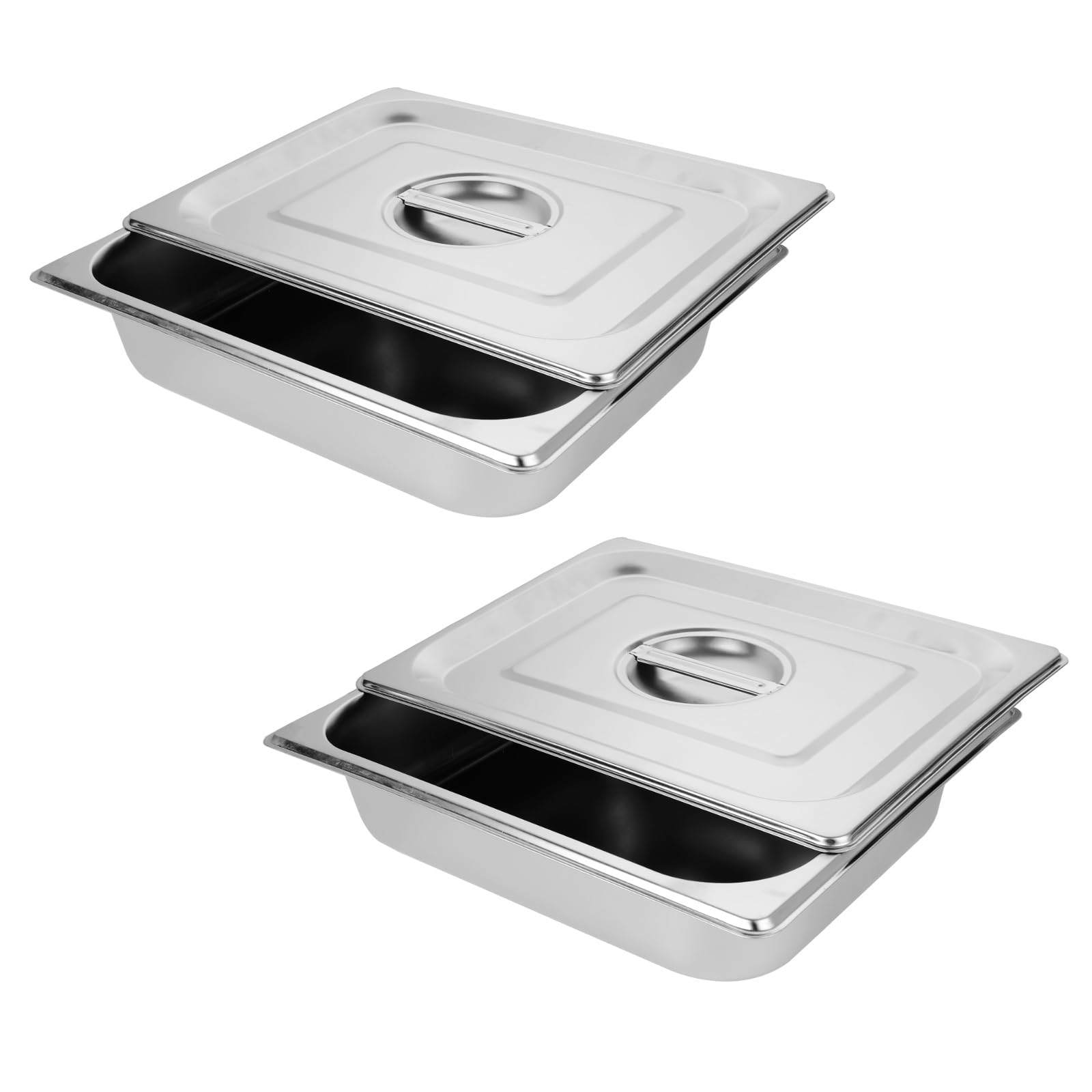 CertBuy 2 Pack Commercial Stainless Steel Half Size Hotel Pans (2.5