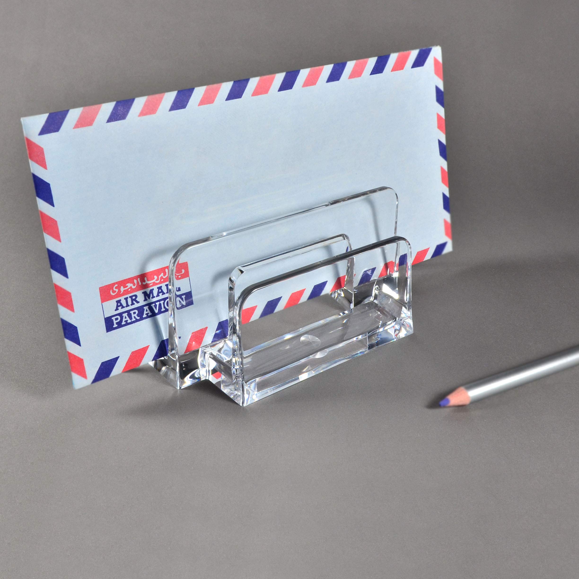 Clear Acrylic Letter Sorter & File Folder Organizer (2 Pack) - Perfect for Office, Home Desk, Mail Sorting - Holds Papers, Letters, Envelopes & Documents - Essential Desk Accessory & Office Supply