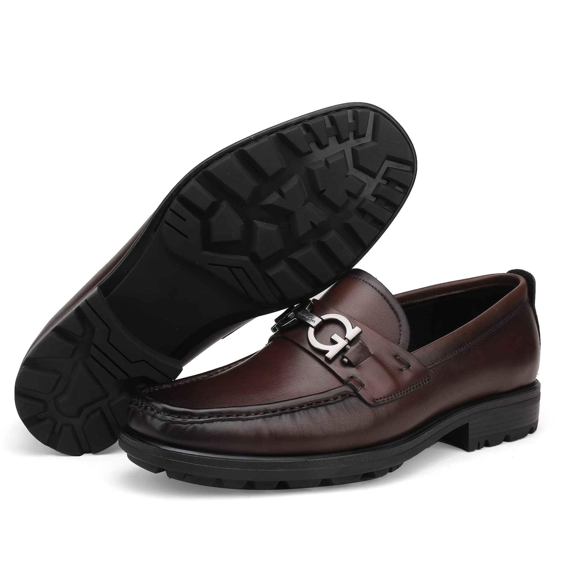 Premium Men's Handmade Leather Penny Loafers - Classic Slip-On Dress Shoes for Business & Casual Wear | Comfortable Coffee Brown Loafers for Office, Wedding & Daily Outfits