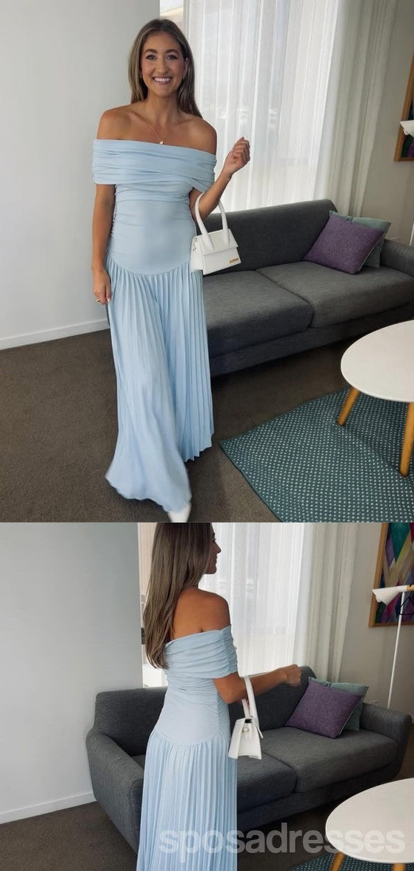 Elegant Blue Off Shoulder Long Prom Dress for Women - Formal Evening Gown for Party, Homecoming, Wedding Guest - 13721