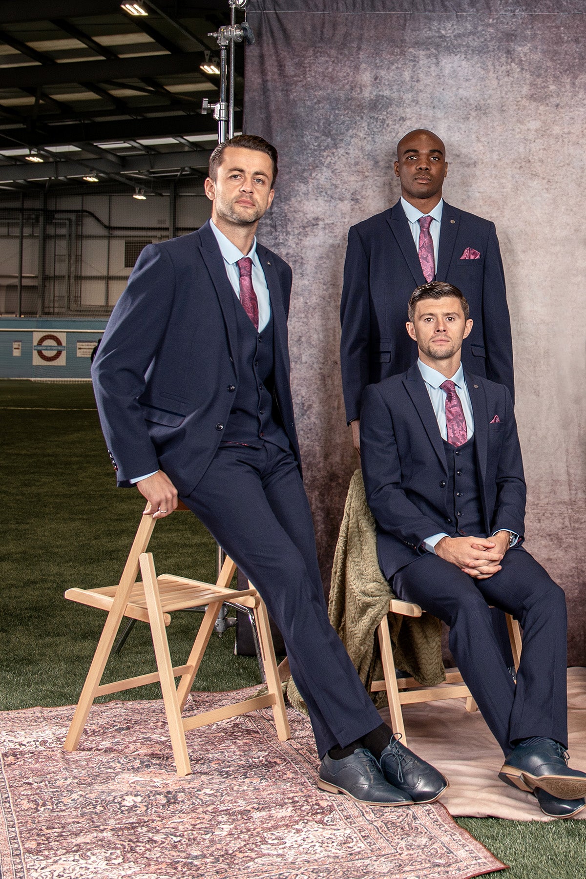 BROMLEY Navy Check Three Piece Suit - Premium Men's Formal Business Attire for Weddings, Office & Special Occasions | The WHU Collection Official Club Suit