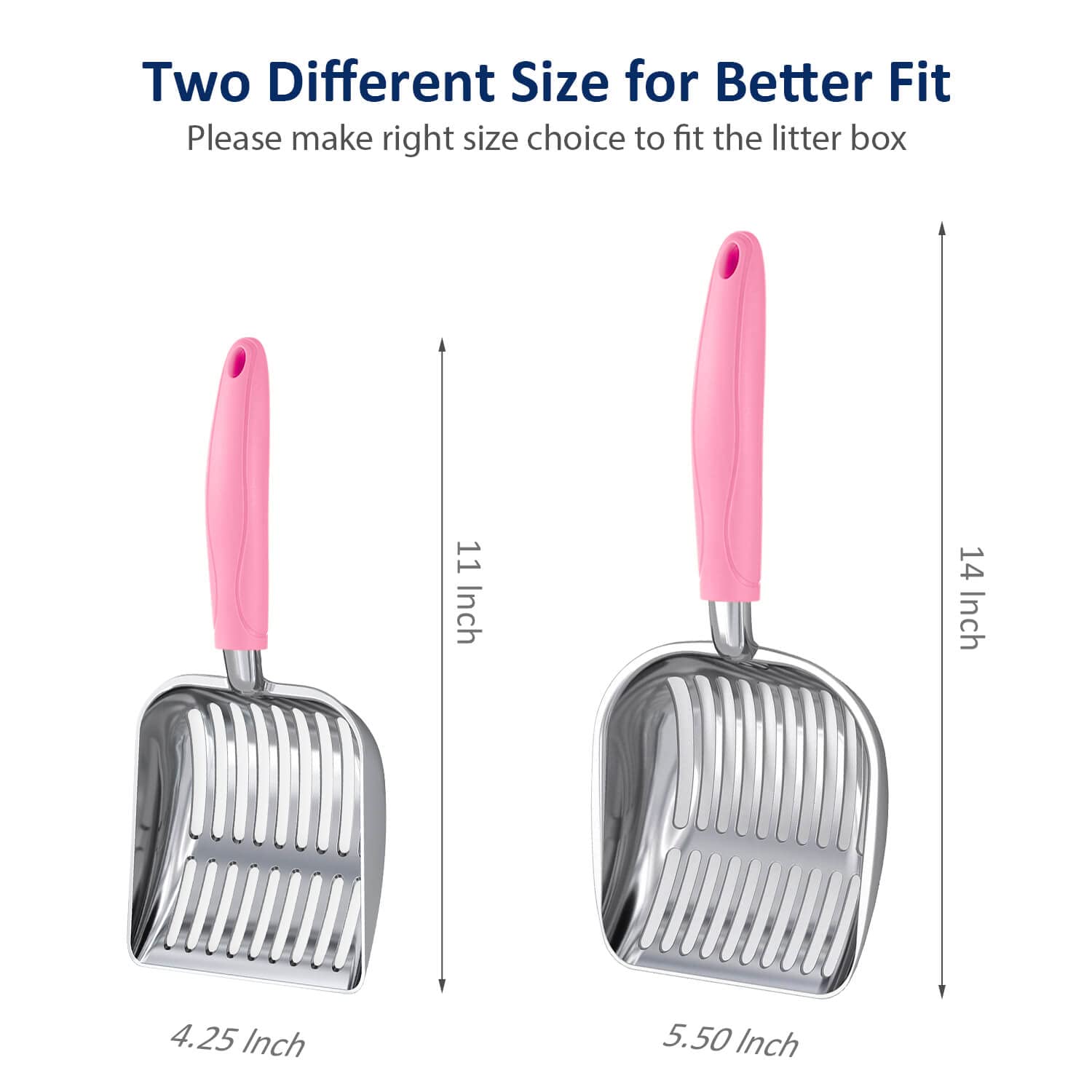 Premium WePet Aluminum Alloy Cat Litter Scoop - Durable Metal Poop Scooper with Long Handle & Deep Shovel Design - Heavy Duty Sifting for Litter Boxes - Perfect for Kittens & Adult Cats - Ideal for Home, Apartment, and Pet Care Use