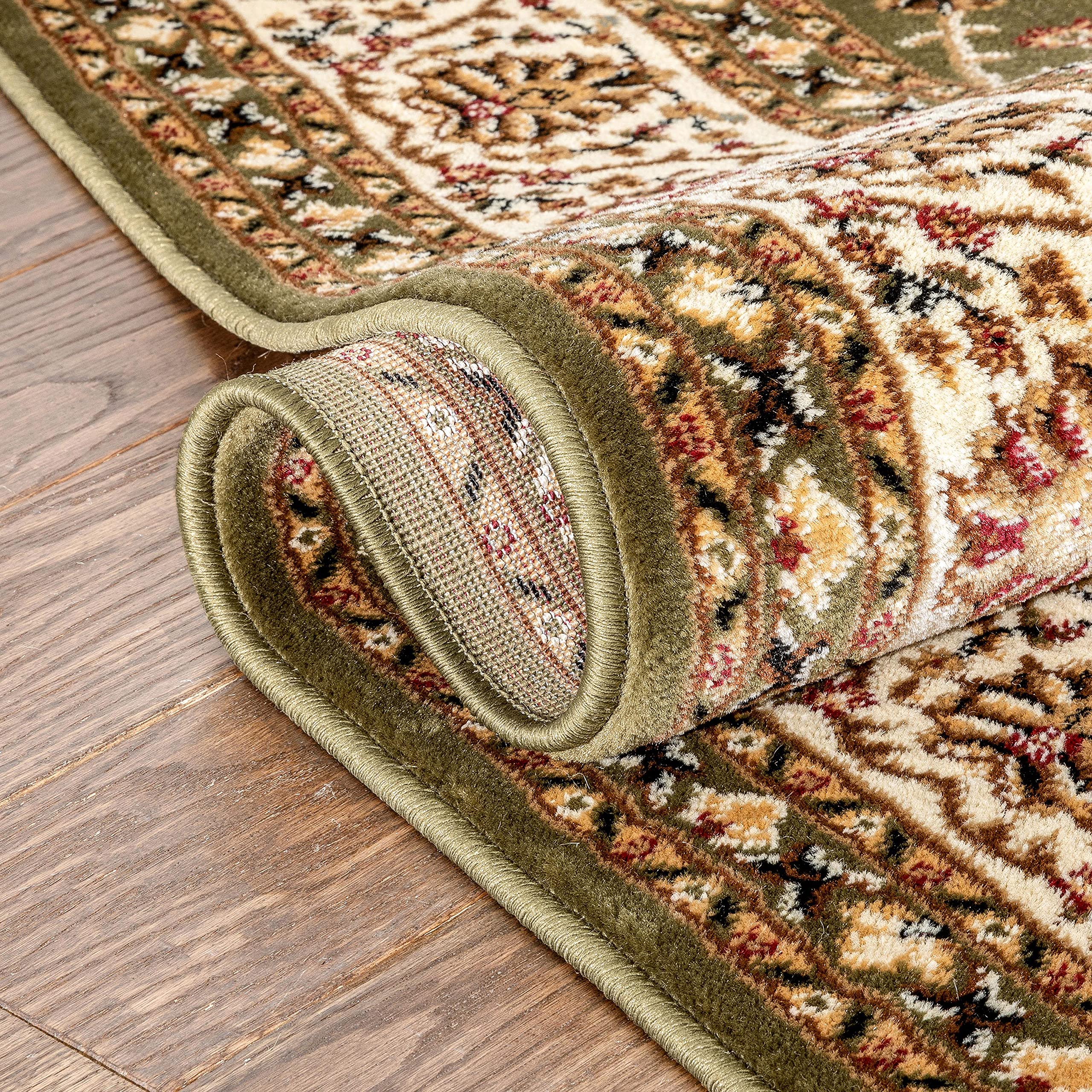 Well Woven Barclay Collection Sarouk Green 8x10 Area Rug - Soft Non-Slip Modern Persian Design for Living Room, Bedroom, Dining Room - Perfect for Home Decor, Office & High Traffic Areas
