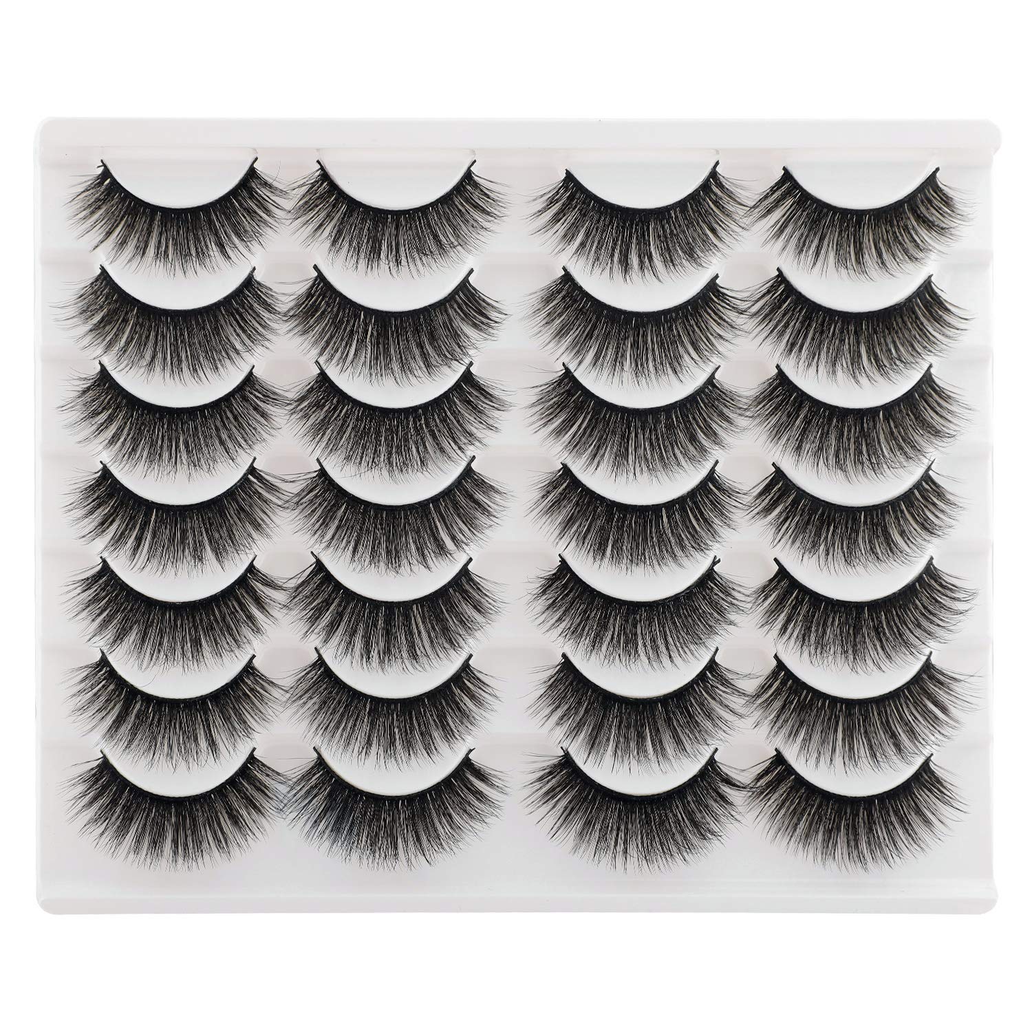 Newcally 14 Pairs Fake Eyelashes - Long Dramatic Thick Volume Faux Mink Lashes for Natural & Glamorous Look | Perfect for Parties, Weddings & Daily Wear