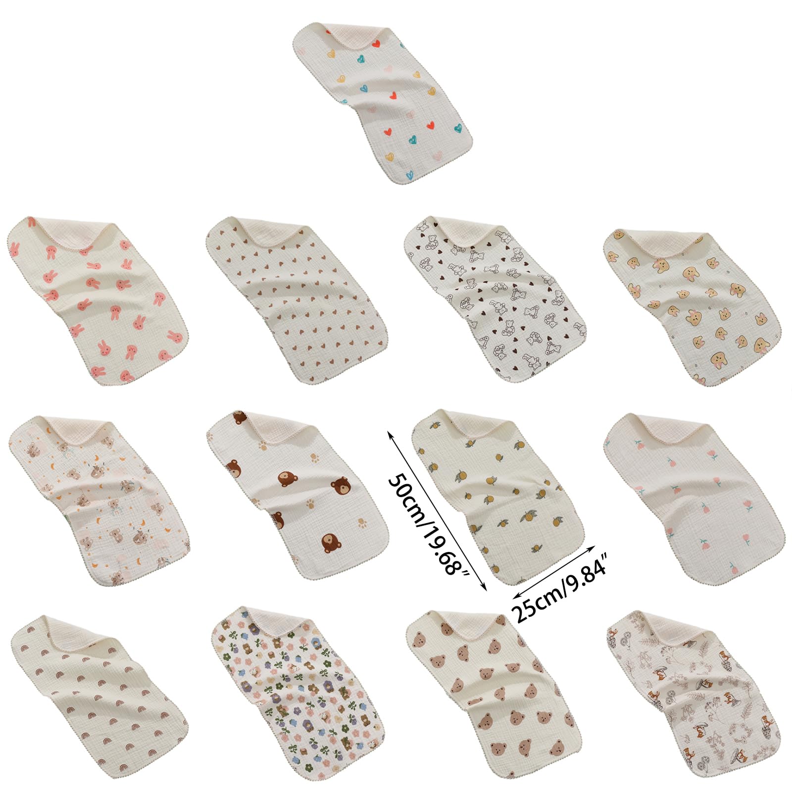 **Soft Cartoon Baby Cotton Towel - High-Absorbent Washcloth for Newborn & Kids - Gentle Face & Hand Towel for Bath Time, Travel & Daily Use**