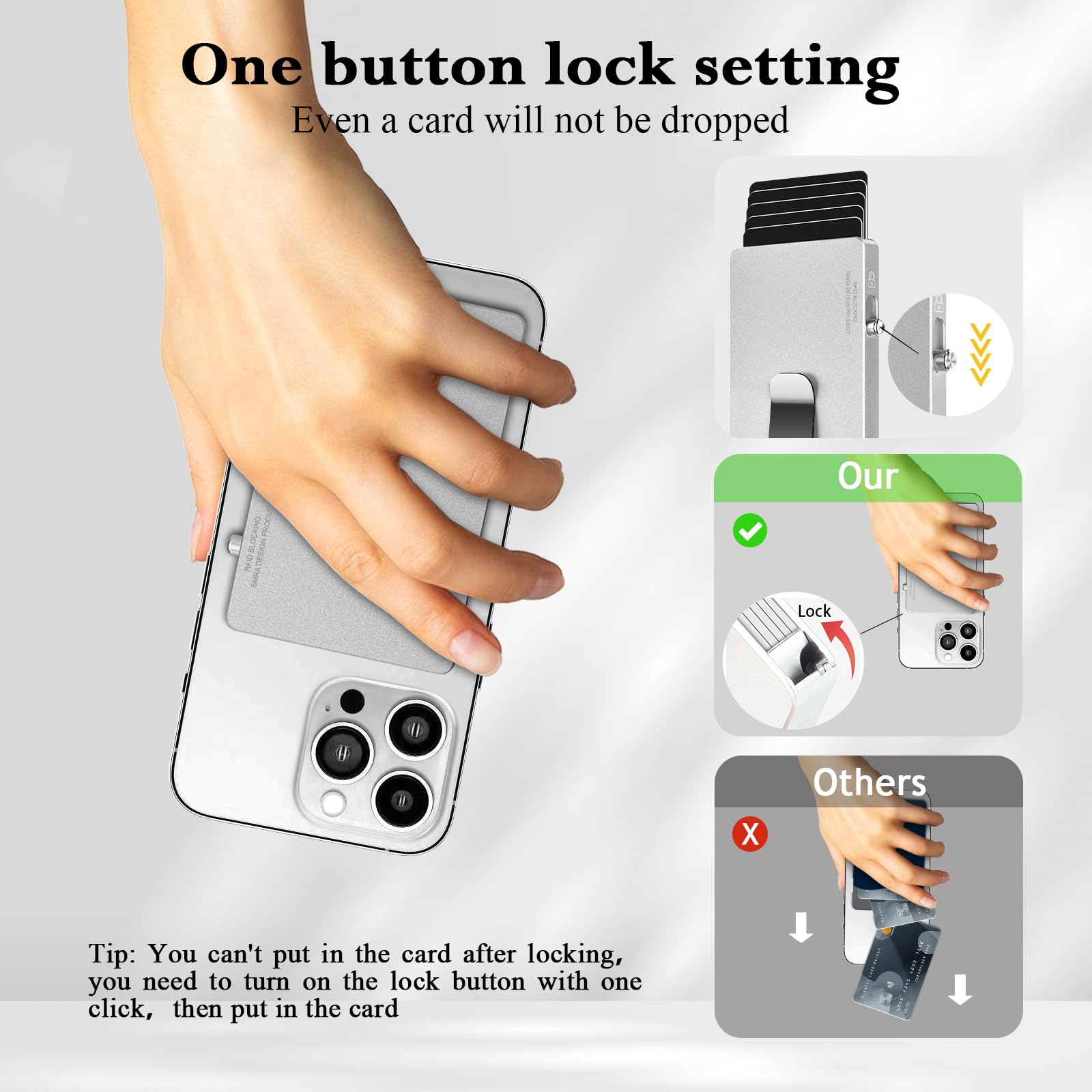 Magnetic Card Holder for Magsafe Wallet - Slim Metal Pop Up Wallet with Money Clip | Compatible with iPhone 15/14/13/12 Series & All Smartphones | Perfect for Travel, Work & Everyday Use