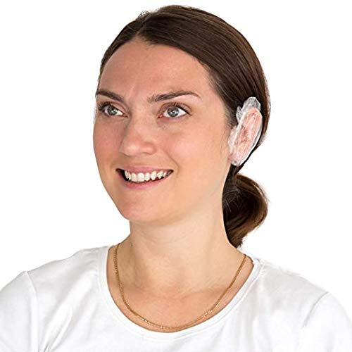 100 Pack Clear Waterproof Ear Protectors for Hair Dye, Shower & Bathing - Soft Comfortable Ear Covers for Adults & Kids - Perfect for Salon, Spa & Home Hair Care