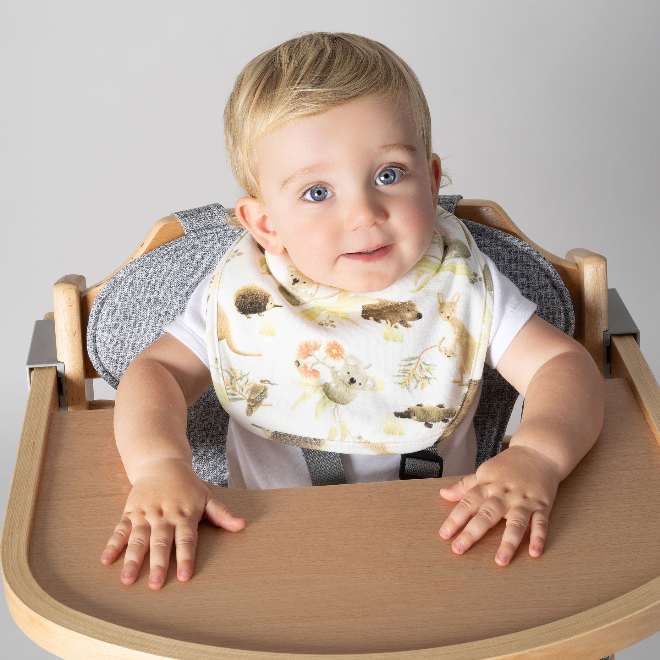 Aussie Animals 2-Pack Drool Bibs for Babies - Soft Absorbent Cotton Bibs for Teething, Feeding & Messy Playtime