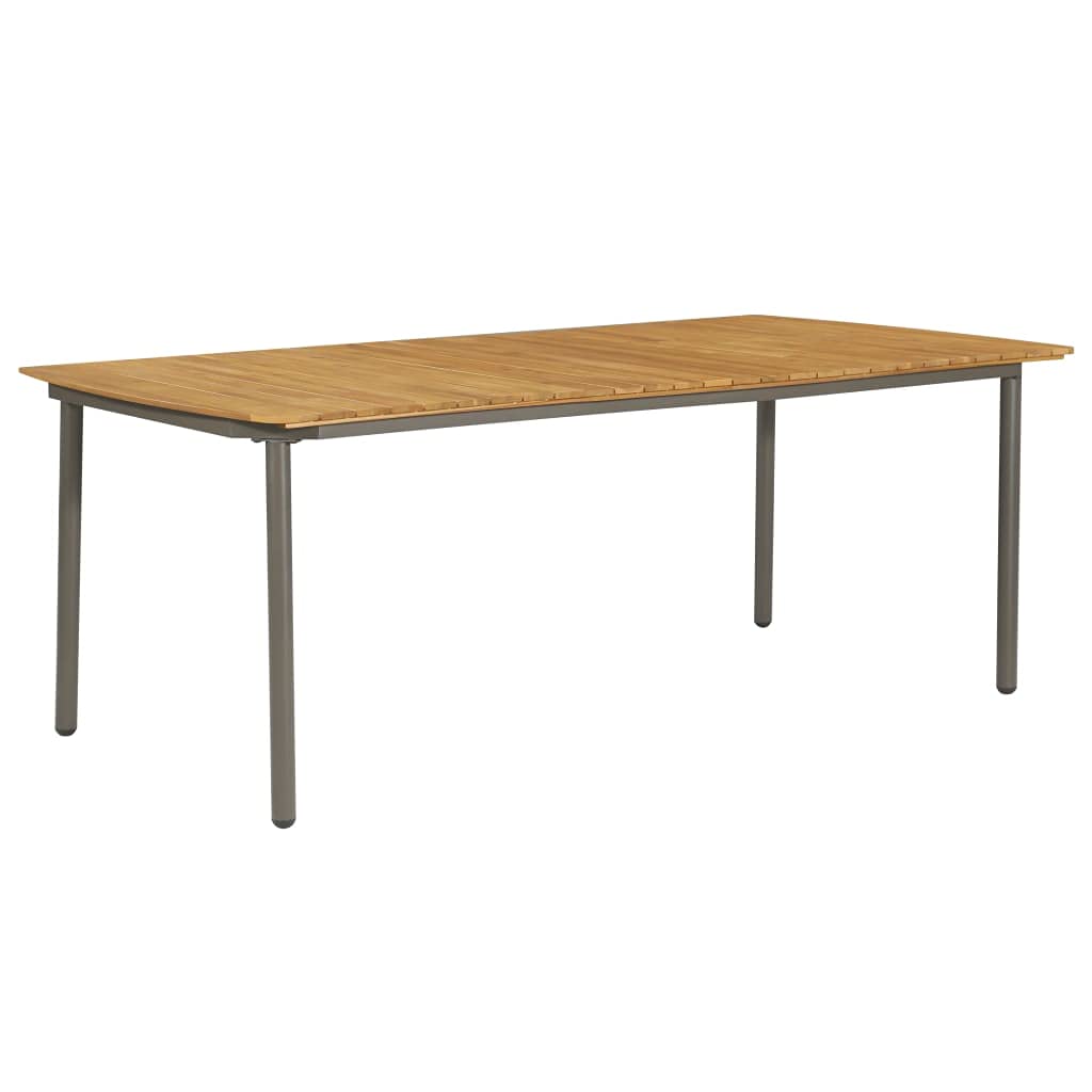 Premium Acacia Wood & Steel Outdoor Dining Table 78.7