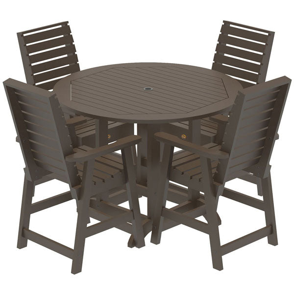 Glennville 5-Piece Round Counter Height Dining Set - Perfect for Small Spaces, Breakfast Nooks & Modern Kitchens